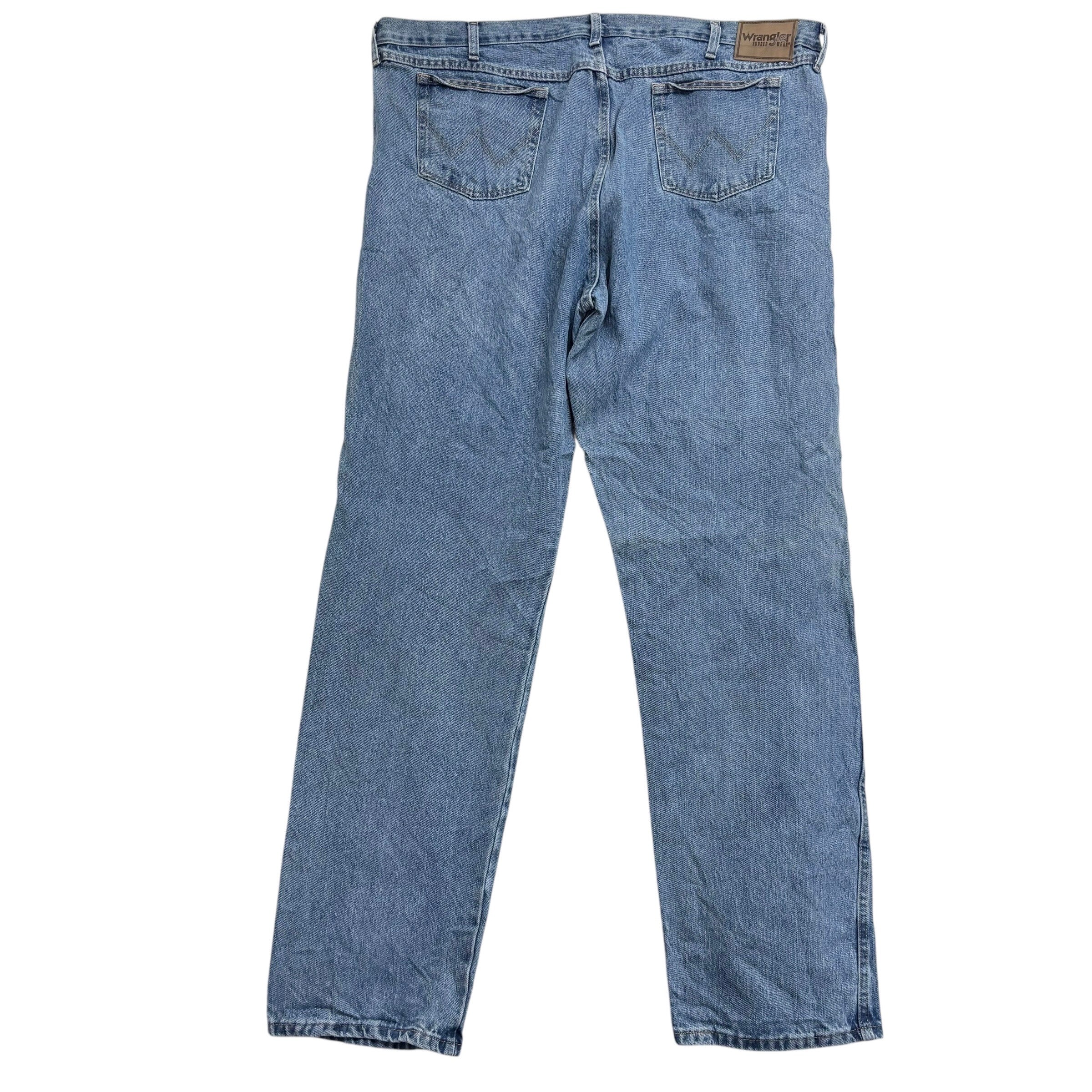 Wrangler Jeans W46 L36 Mens Mid Blue Regular Straight Fit Vintage Denim (E)