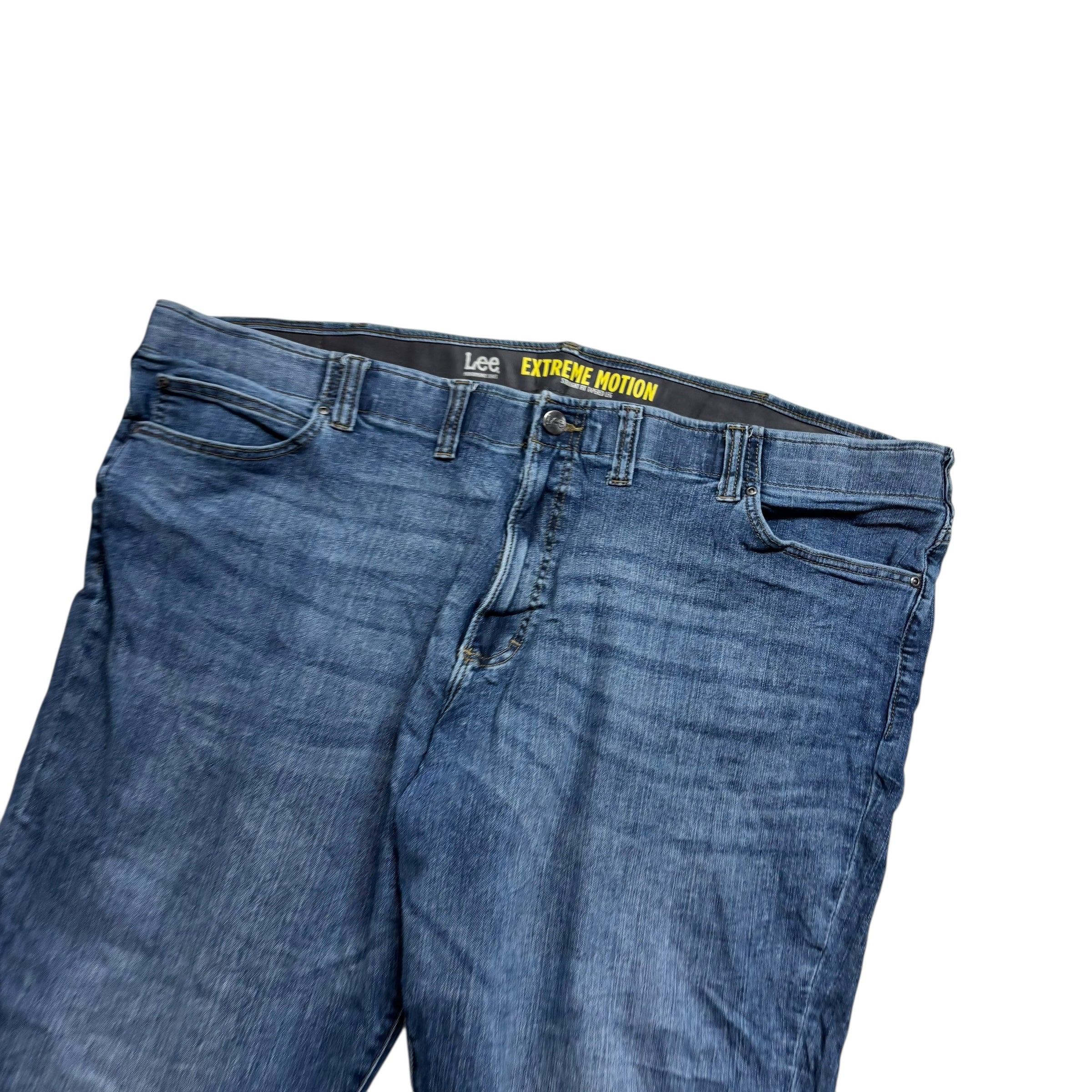 Lee Jeans W52 L27 Mens Mid Blue Regular Tapered Fit Stretch Denim (E)