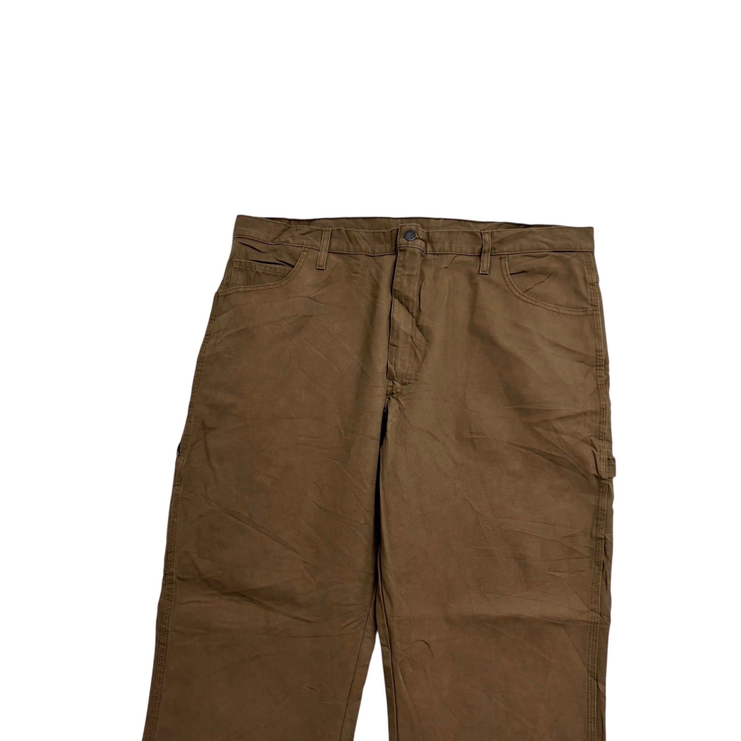 Dickies Carpenter Pants W40 L28 Mens Brown Relaxed Straight Trousers Jeans (E)