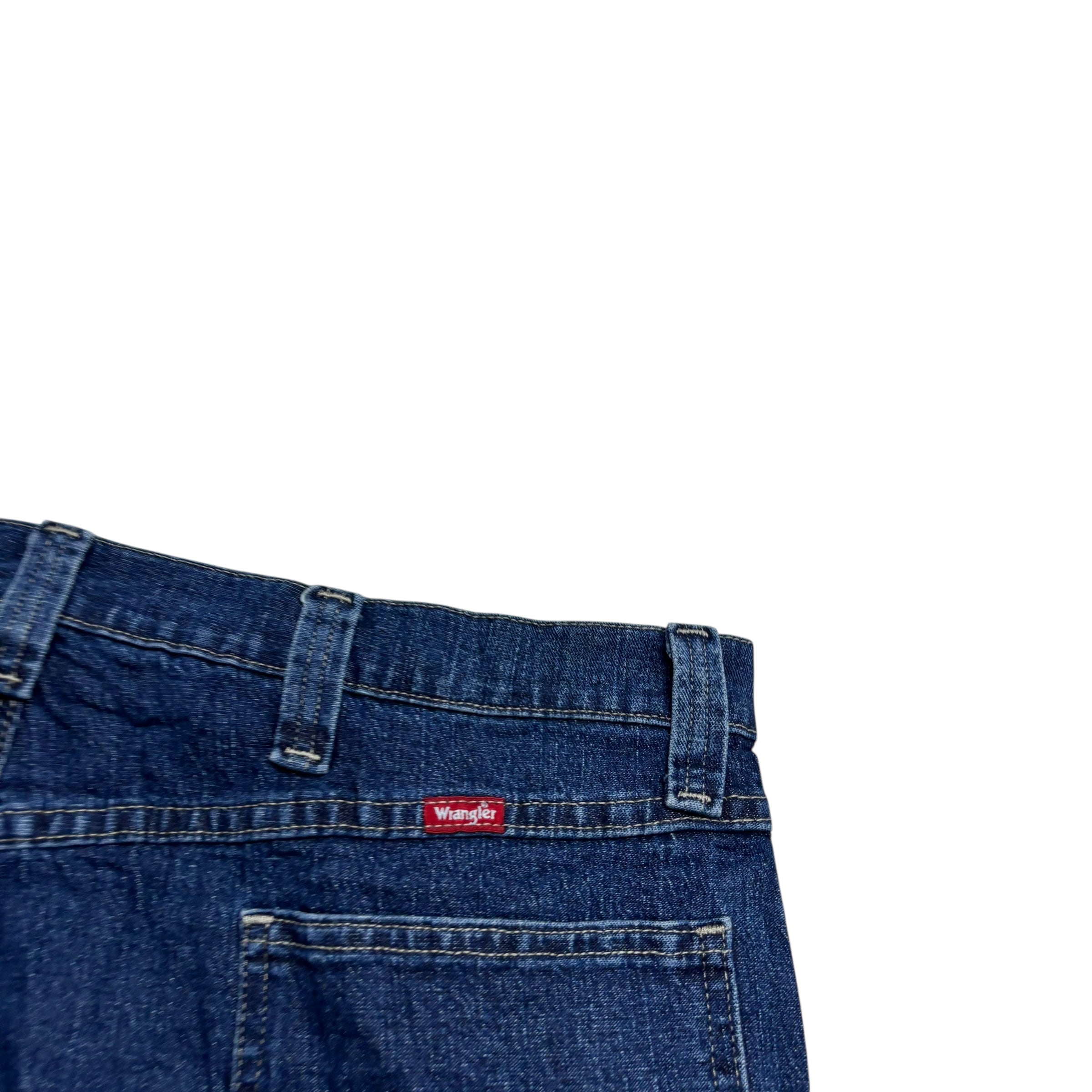 Wrangler Carpenter Jeans W40 L30 Mens Dark Blue Relaxed Straight Fit Stretch (E)