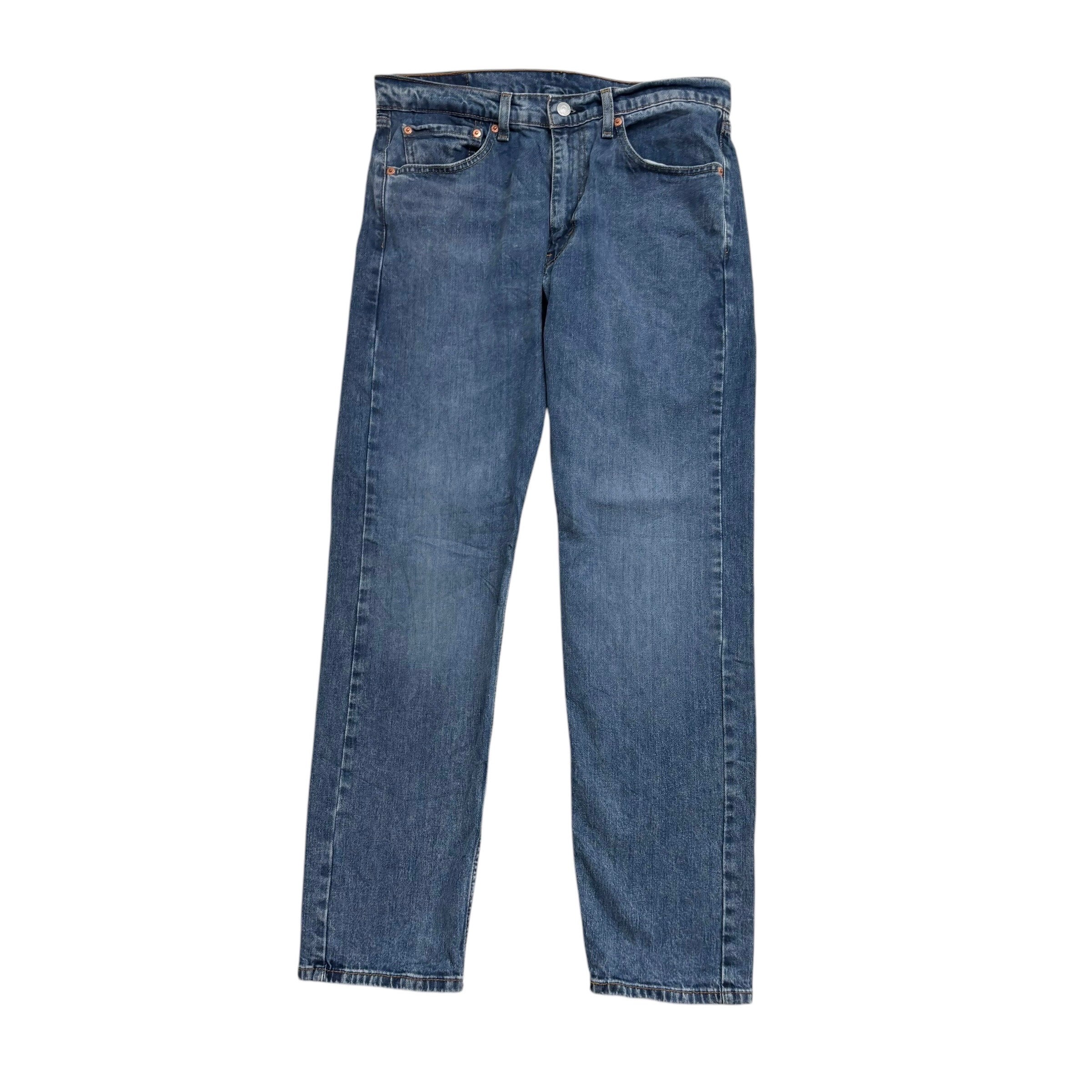 Levis 505 Jeans W33 L30 Mens Mid Blue Regular Straight Fit Stretch Denim (E)