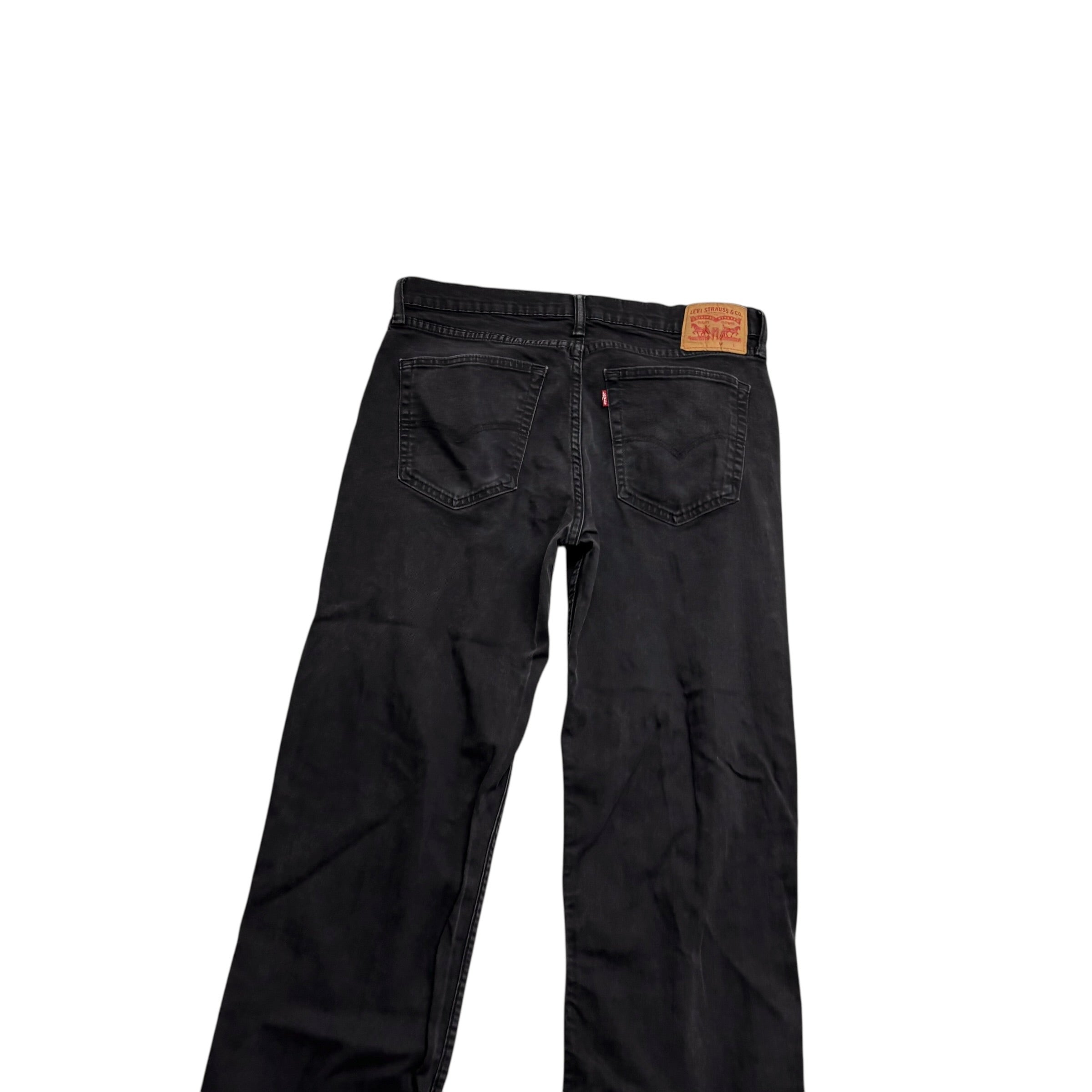 Levis 514 Jeans W34 L38 Mens Black Regular Straight Fit Stretch Denim