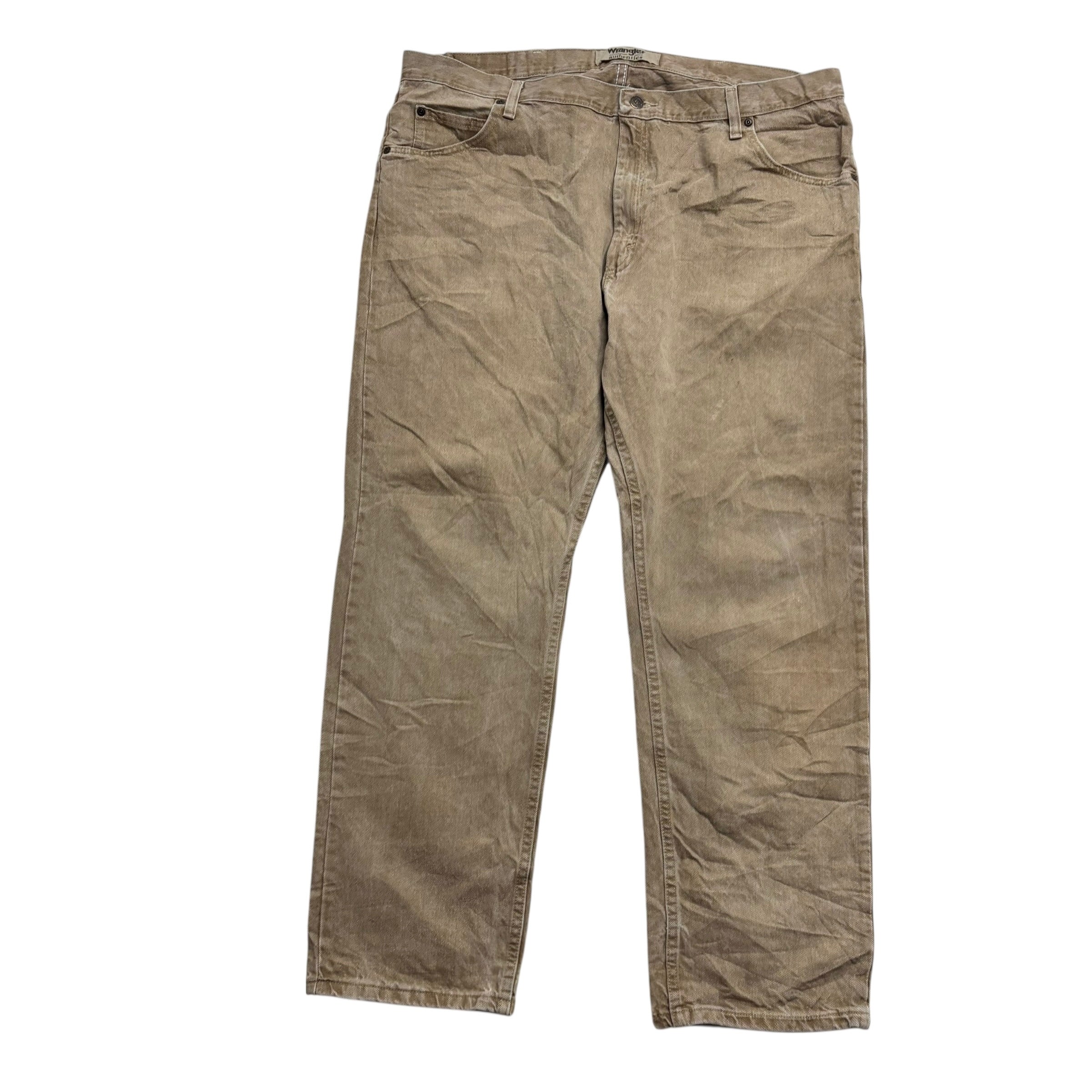Wrangler Jeans W42 L30 Mens Tan Regular Straight Fit Denim