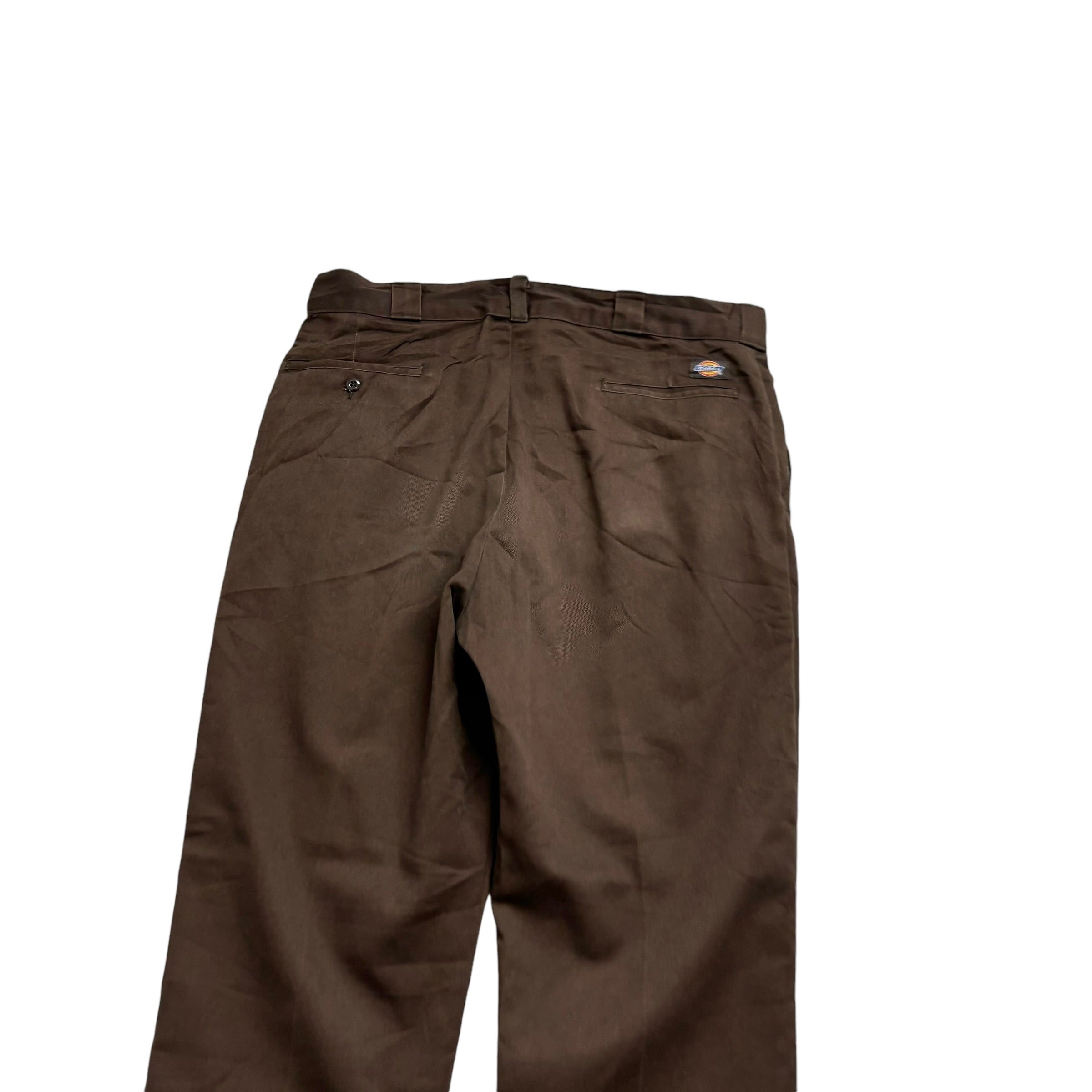 Dickies Trousers W38 L30 Mens Brown Pants Relaxed Straight Fit Workwear