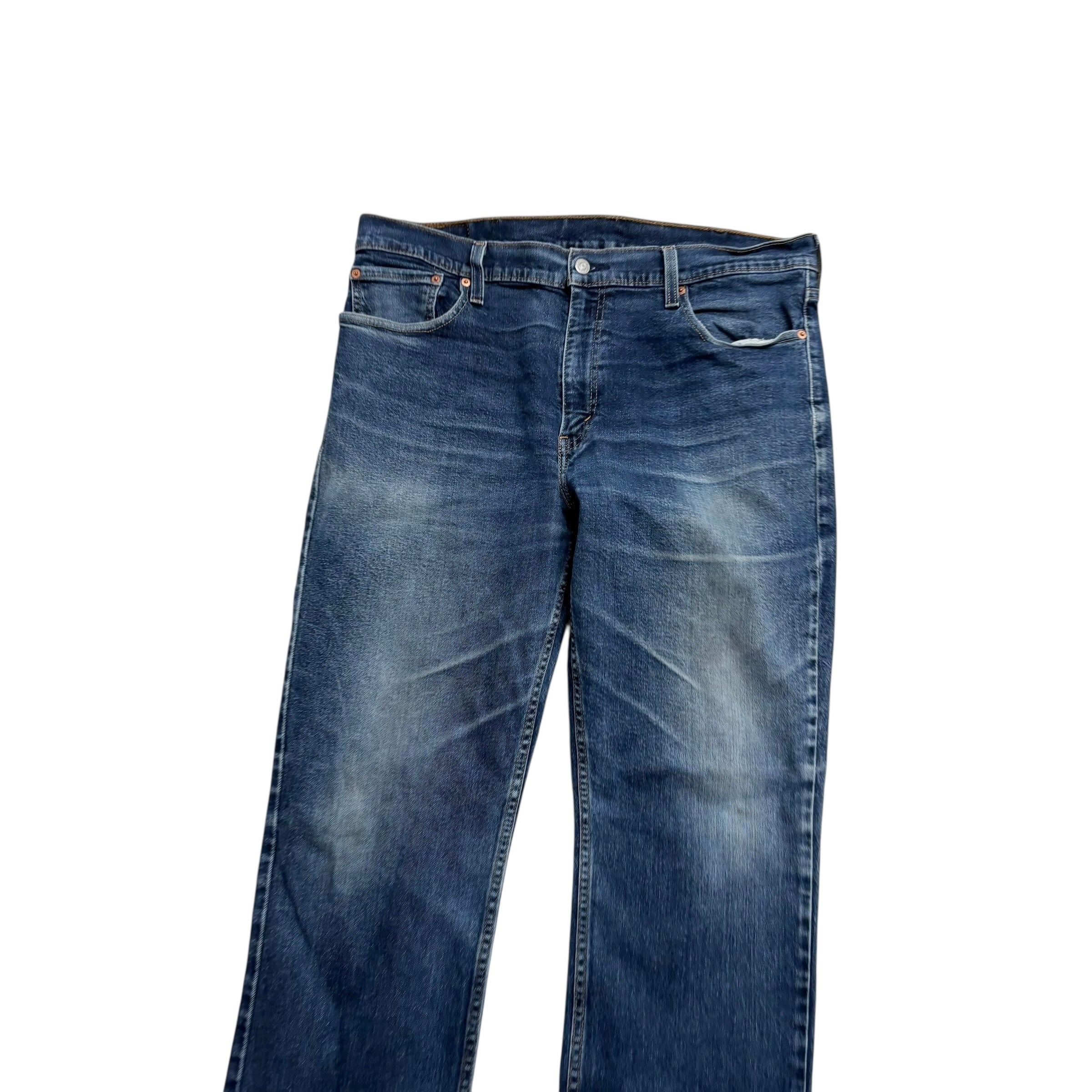 Levis 514 Jeans W38 L32 Mens Mid Blue Regular Straight Fit Stretch Denim (F)