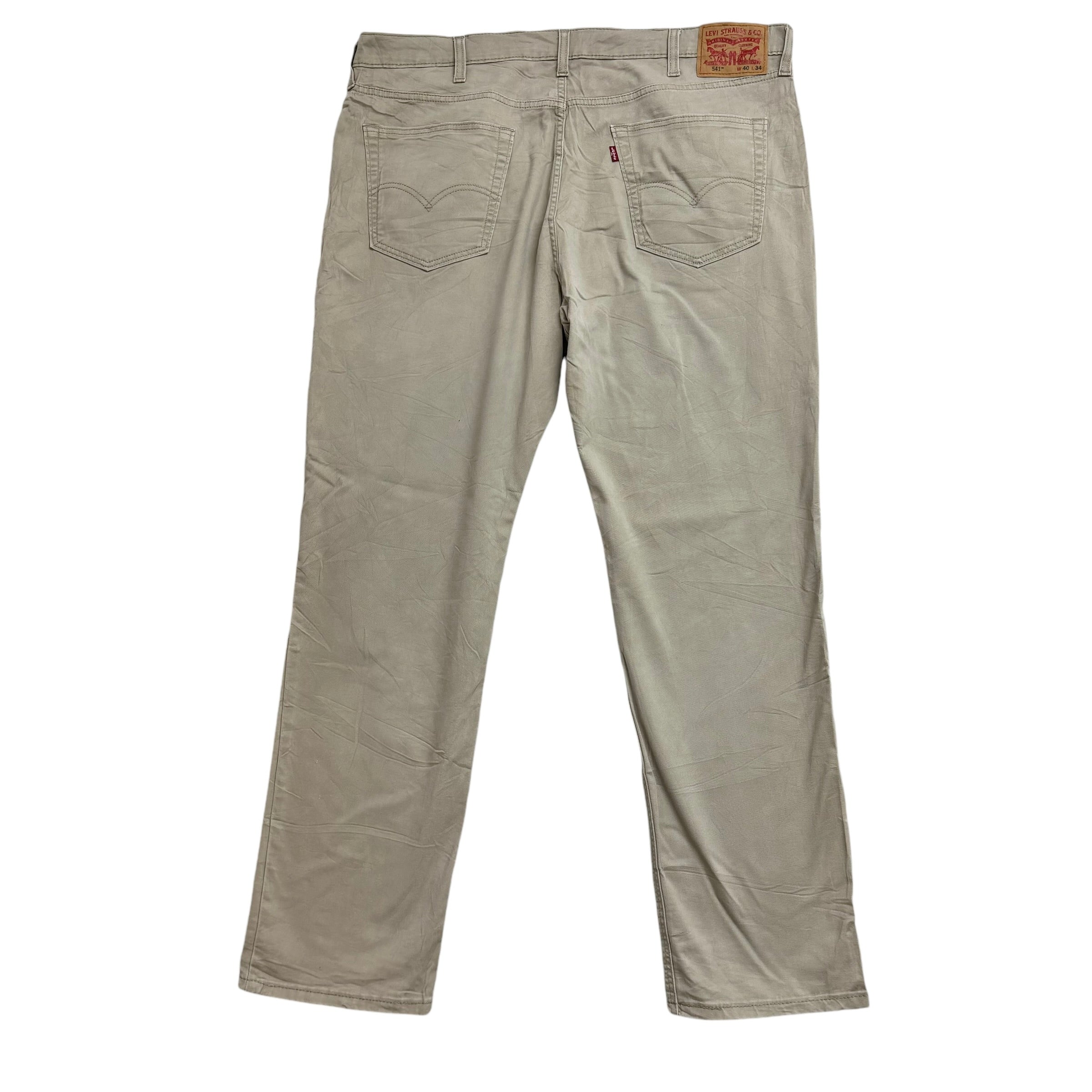 Levis 541 Trousers W40 L33 Mens Beige Stone Athletic Taper Fit Pants