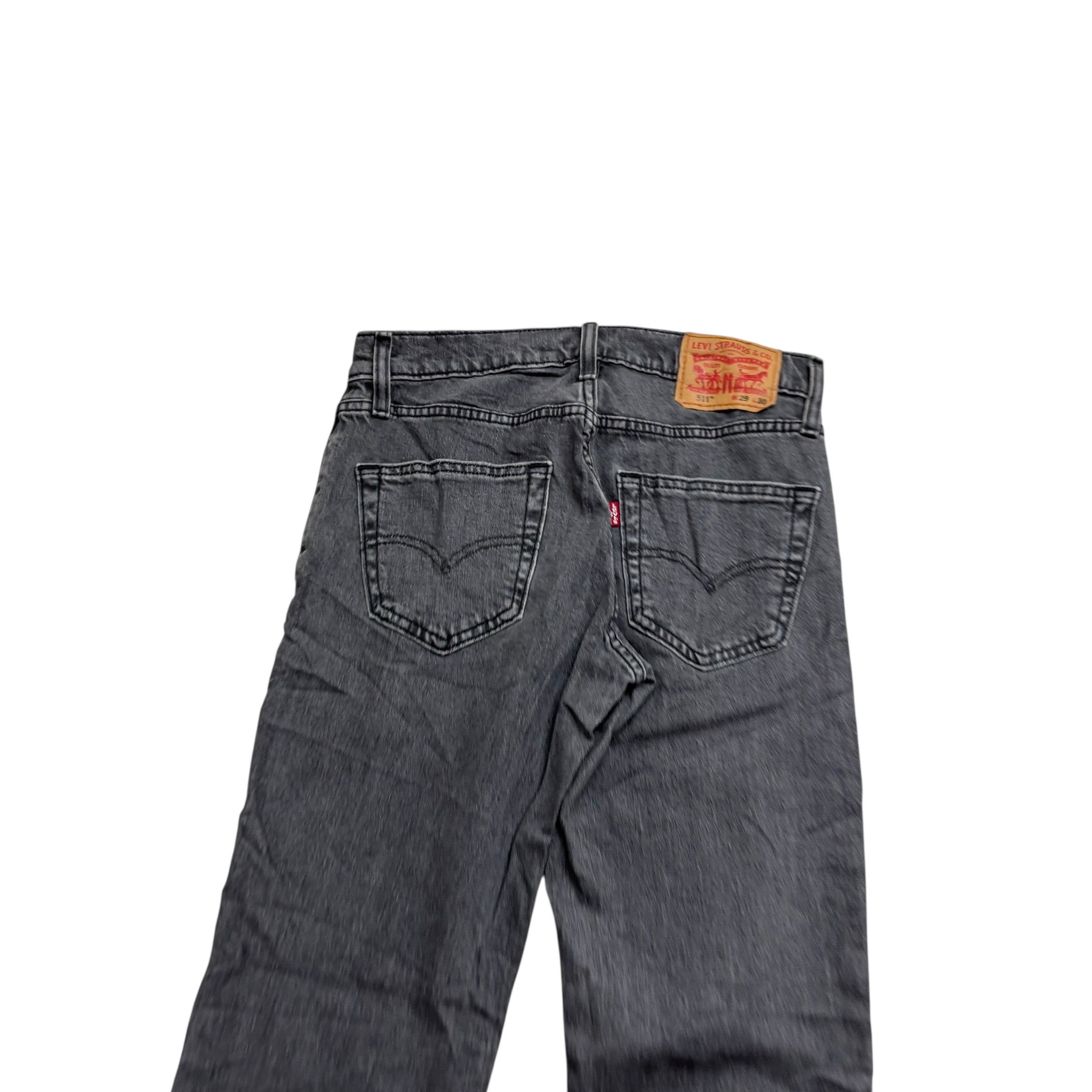 Levis 511 Jeans W29 L30 Mens Grey Slim Fit Stretch Denim (E)