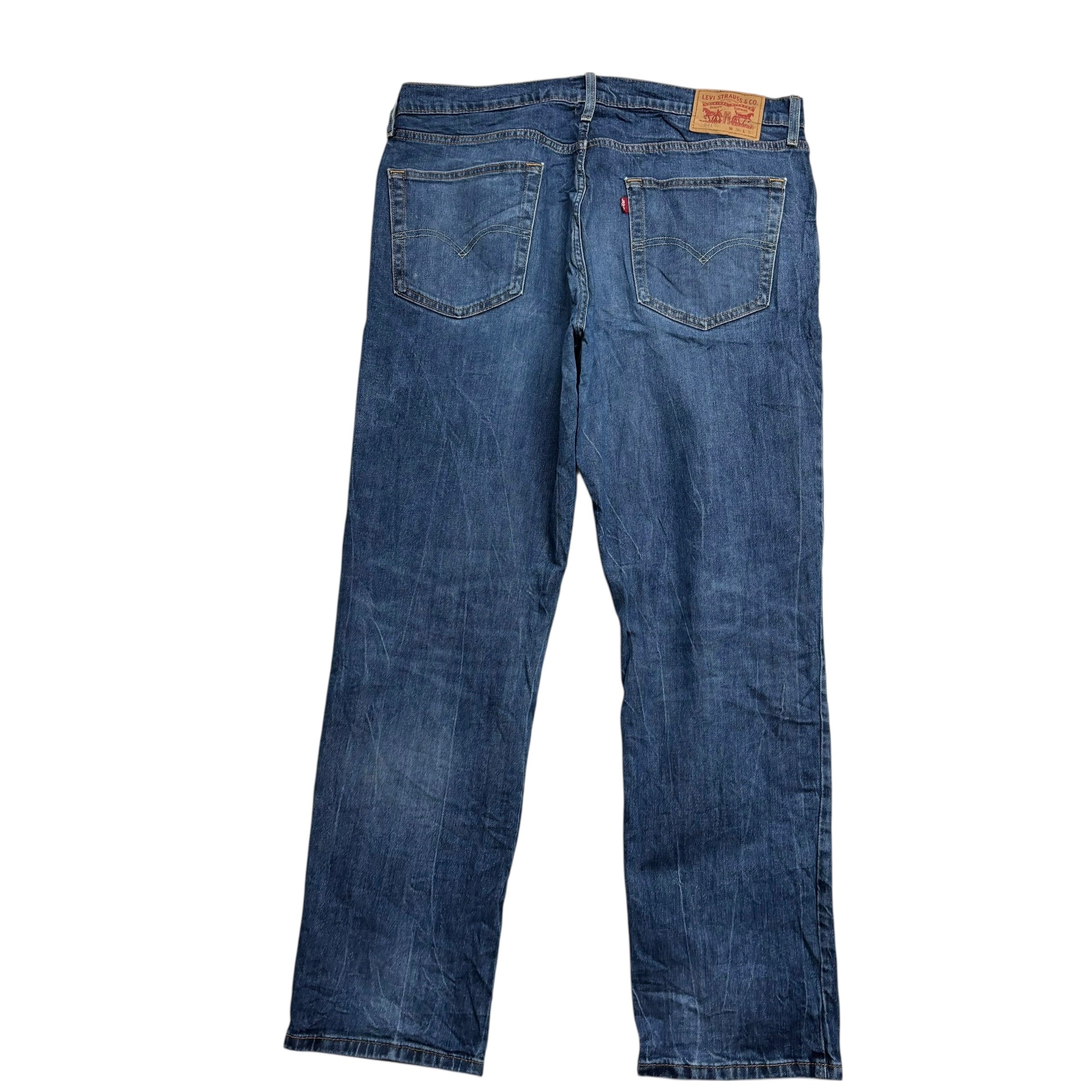 Levis 541 Jeans W36 L32 Mens Mid Blue Athletic Tapered Fit Stretch Denim (E)