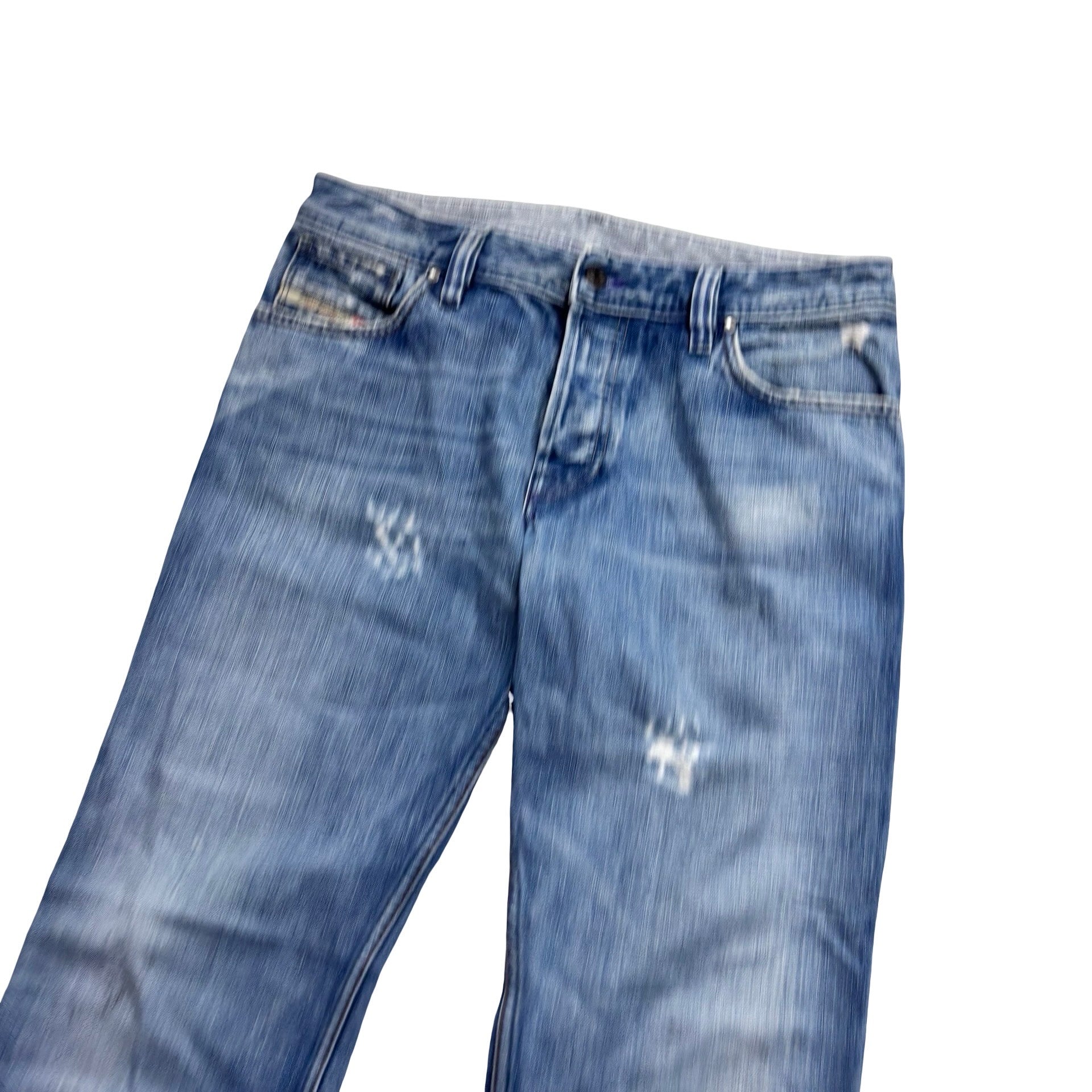 Diesel Zaf Jeans W32 L32 Mens Mid Blue Regular Bootcut Flare Fit Denim (F)