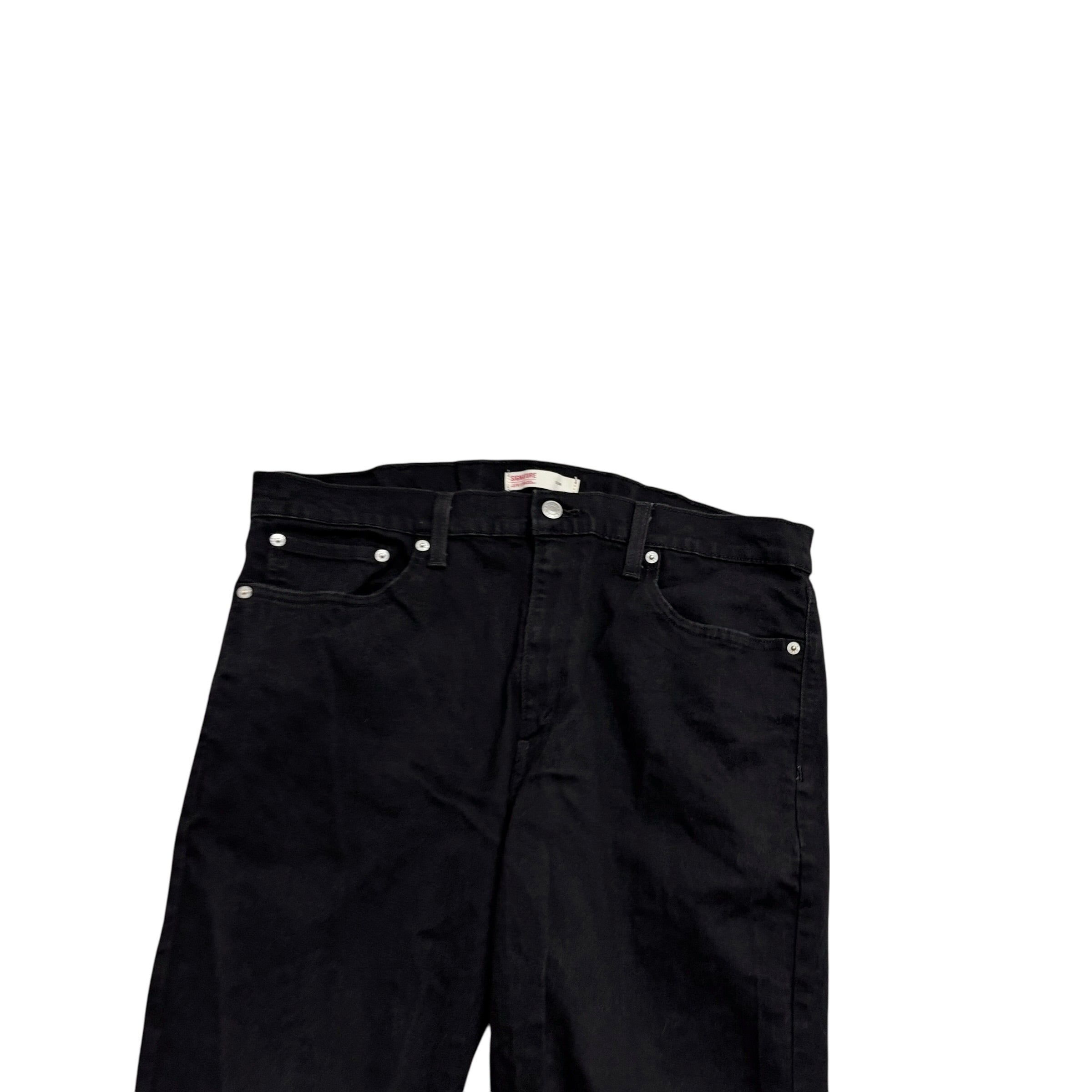 Levis Signature Jeans W38 L30 Mens Black Slim Fit Stretch Denim (E)