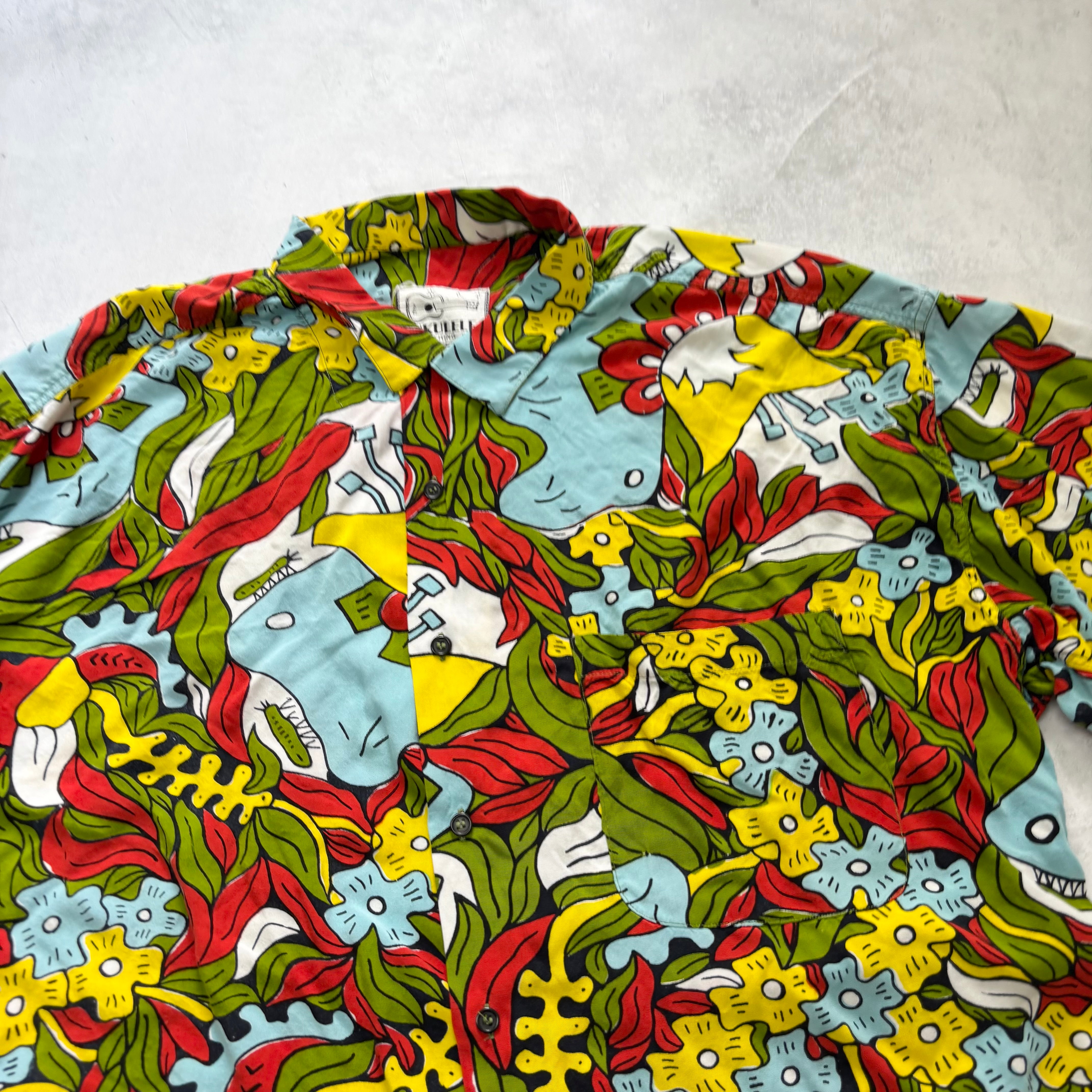Vintage Hawaiian Shirt Mens XL Multi Floral Aloha Short Sleeve (E)