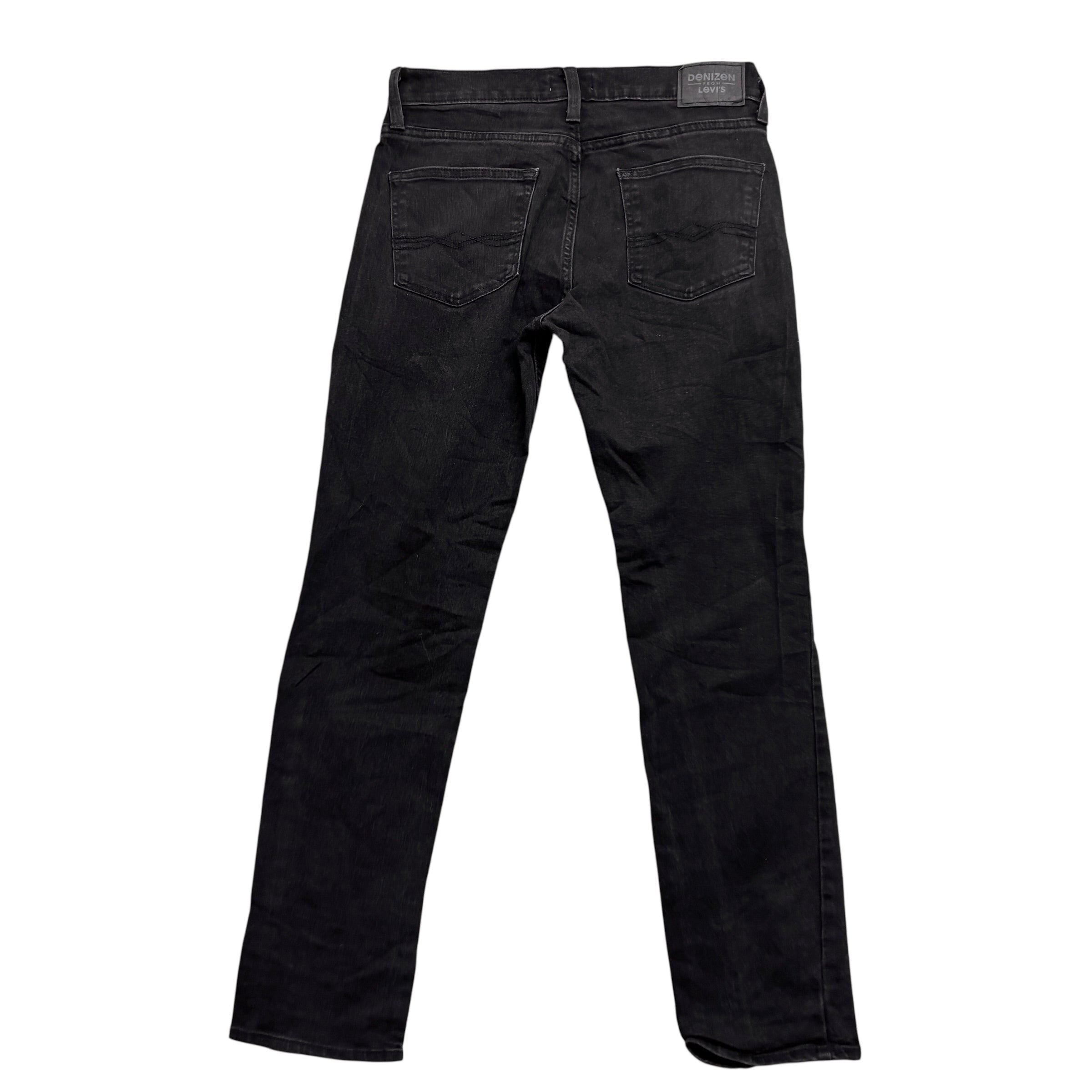 Levis Denizen Jeans W30 L30 Mens Black Slim Fit Stretch Denim (E)