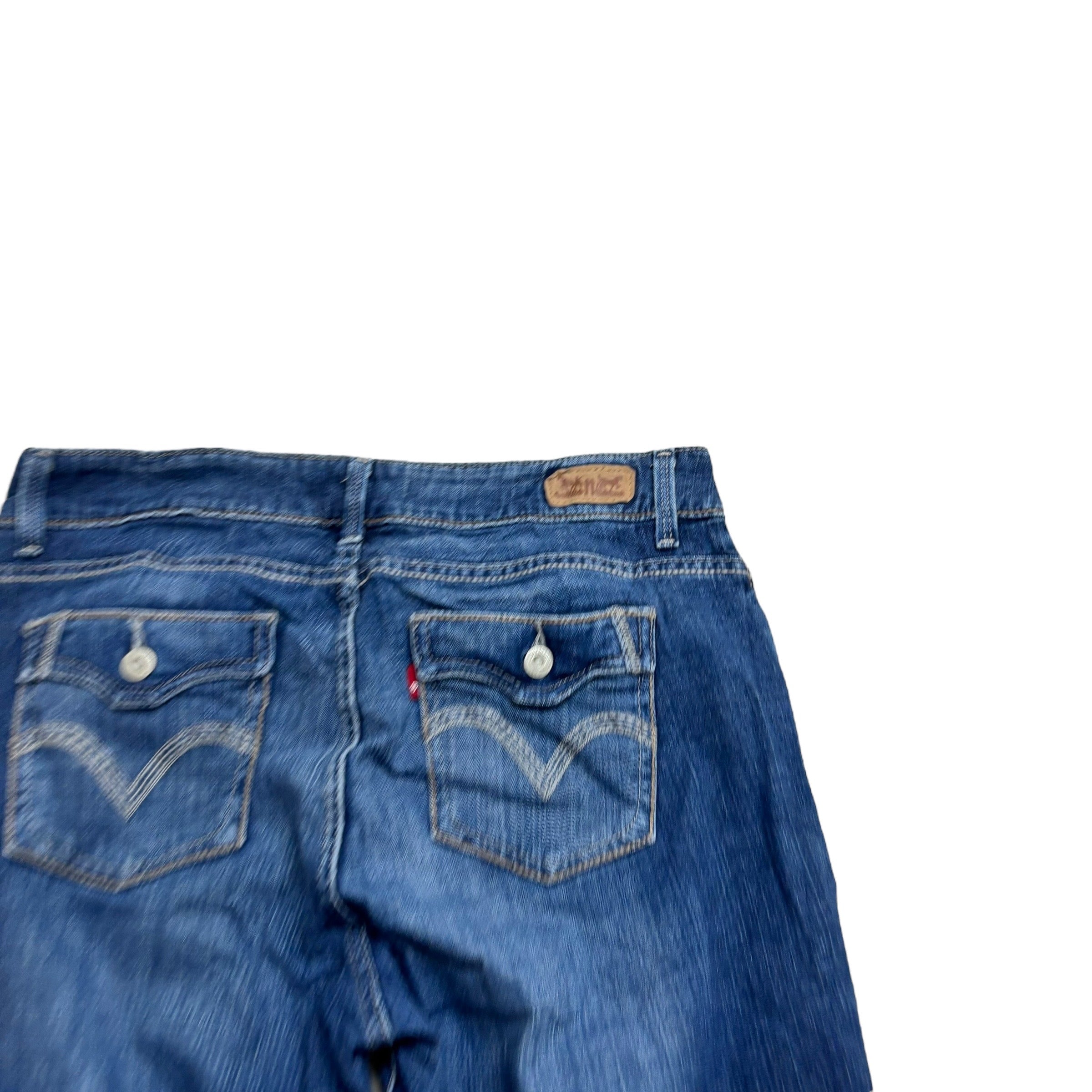 Levis 529 Jeans W32 L32 Womens Curvy Bootcut Mid Blue Stretch Denim (E)