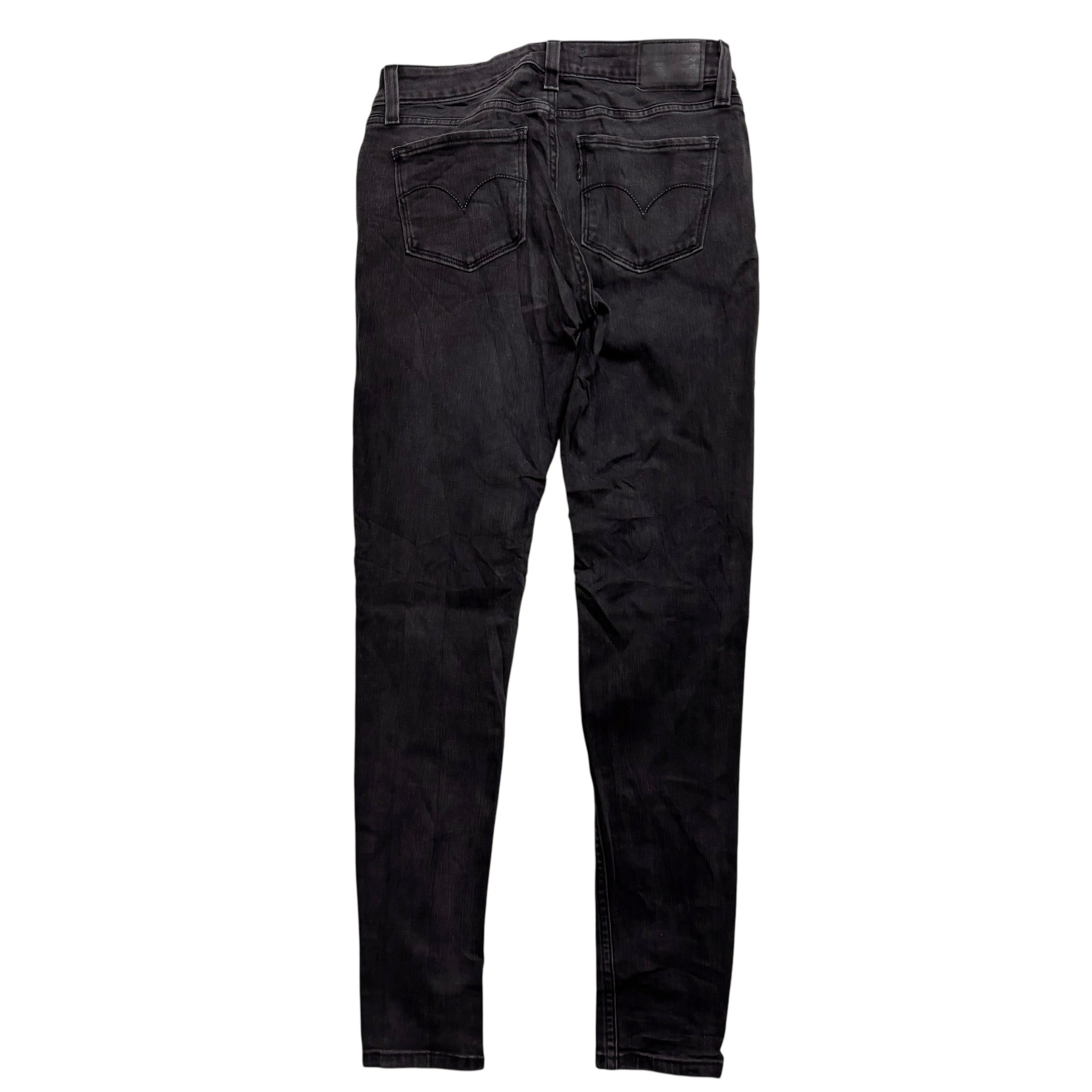Levis Jeans W24 L32 Womens High Rise Skinny Fit Black Stretch Denim