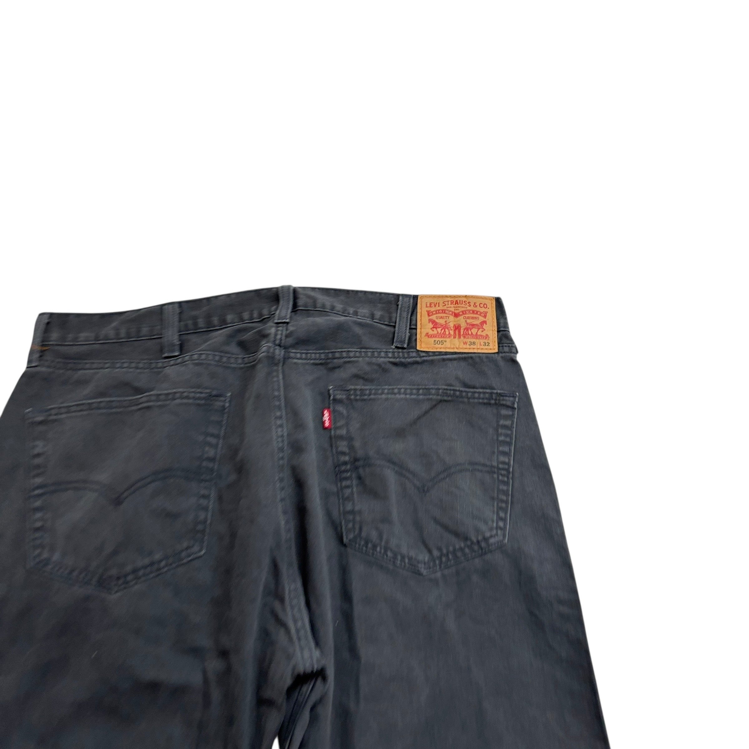 Levis 505 Trousers W38 L32 Mens Grey Regular Straight Fit Cotton Pants