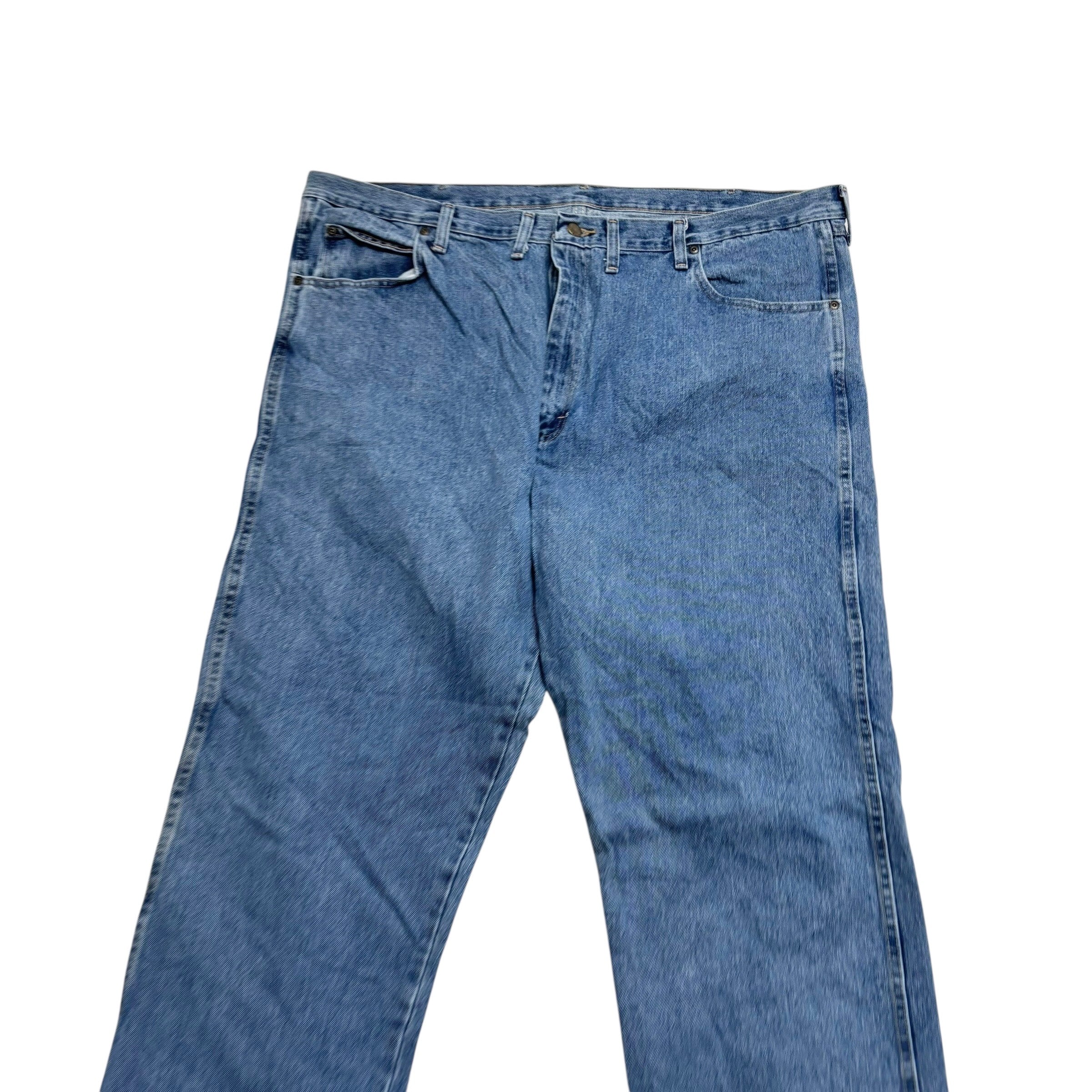Wrangler Jeans W46 L36 Mens Mid Blue Regular Straight Fit Vintage Denim (E)