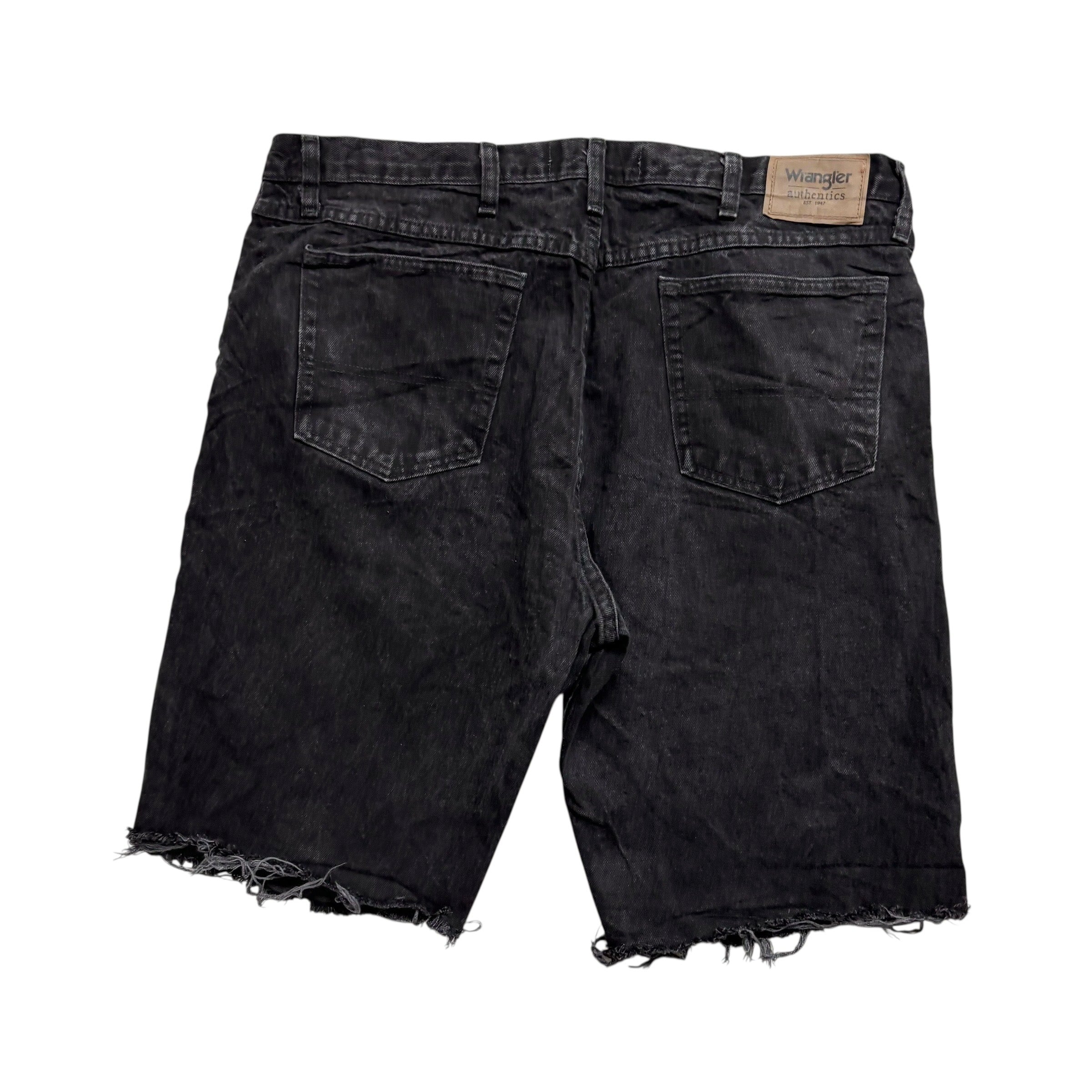 Wrangler Denim Shorts W40 Mens Black Cut Off Jorts Regular Fit