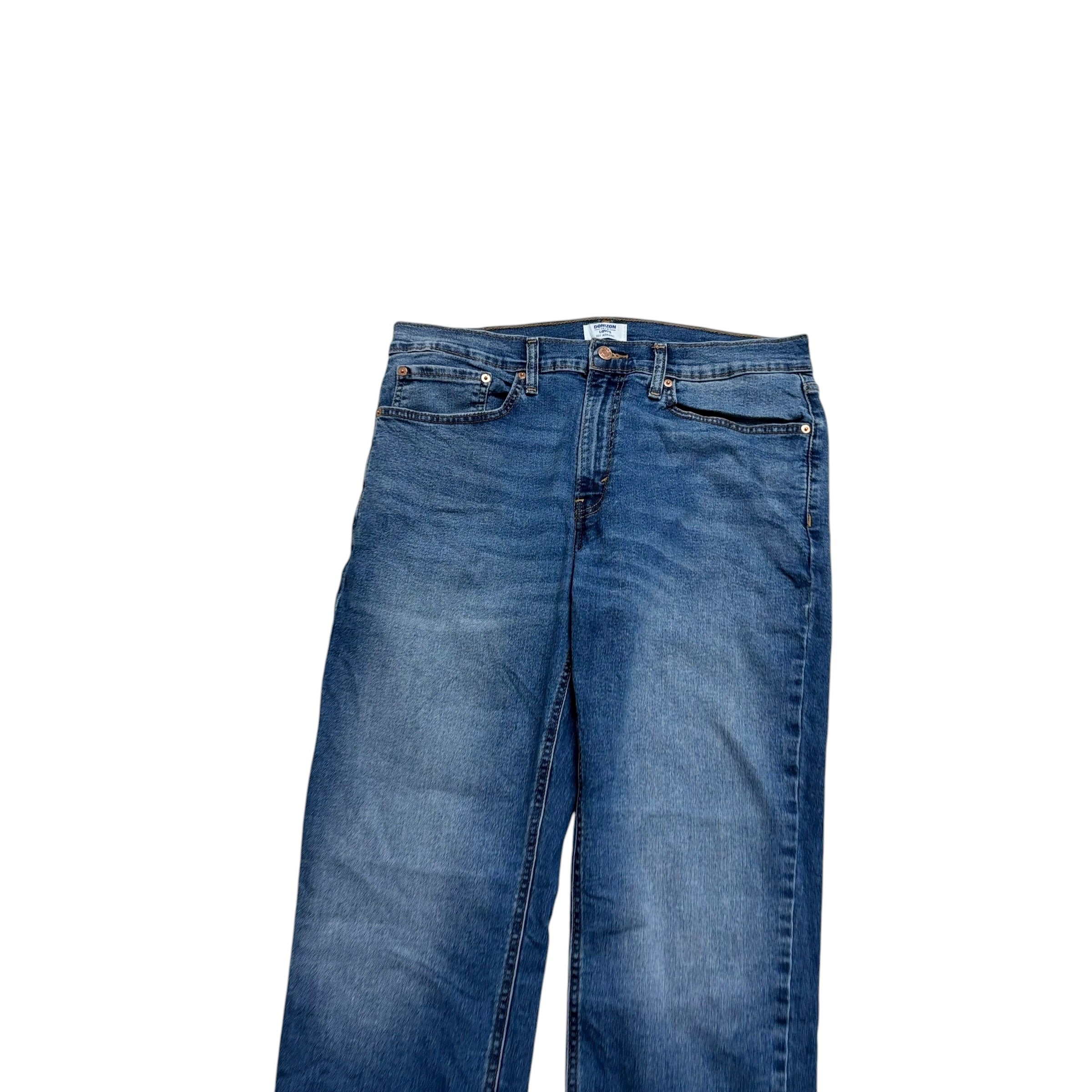 Levis Denizen Jeans W34 L30 Mens Mid Blue Athletic Tapered Fit Stretch (E)