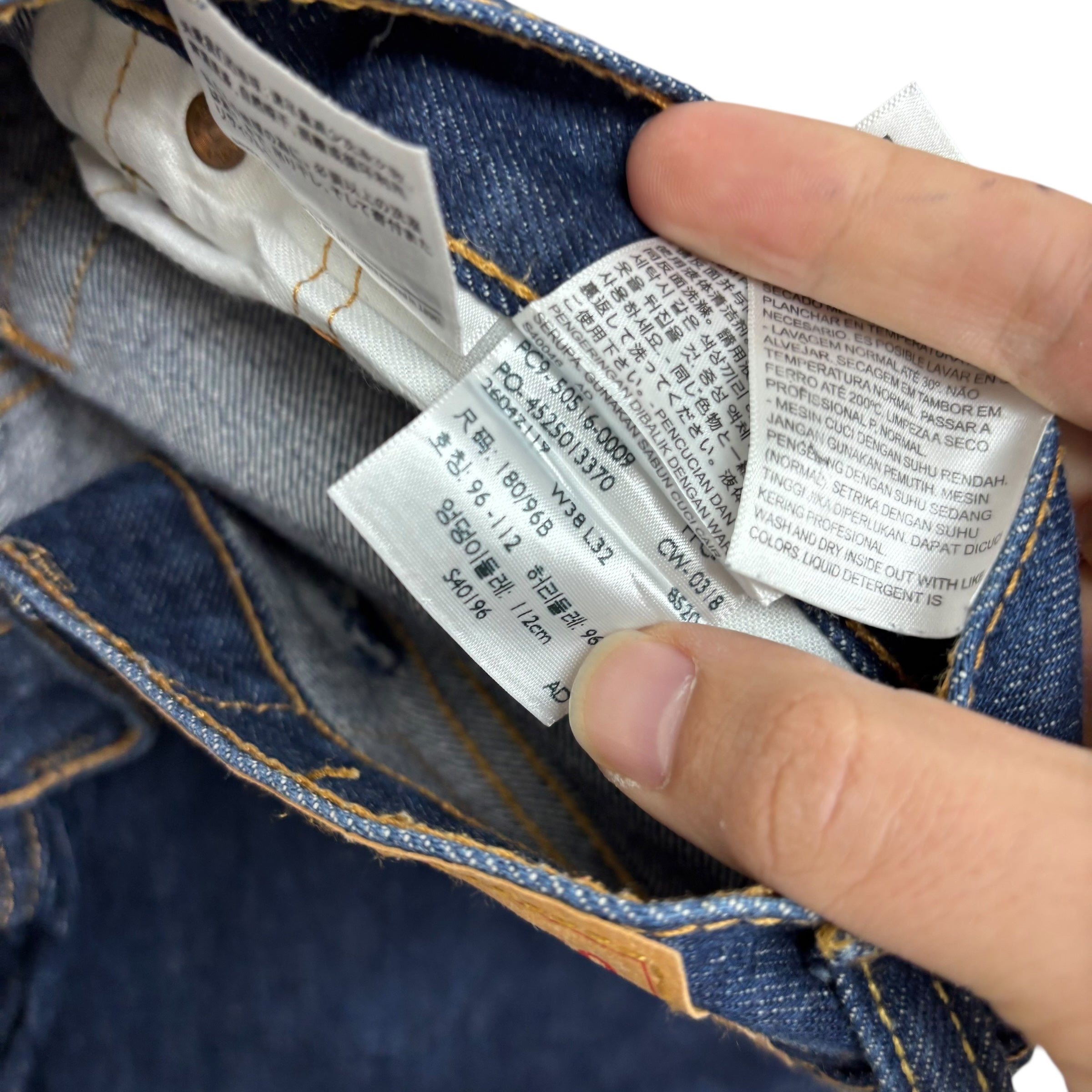 Levis 516 Jeans W38 L32 Mens Dark Blue Regular Straight Fit Denim (E)