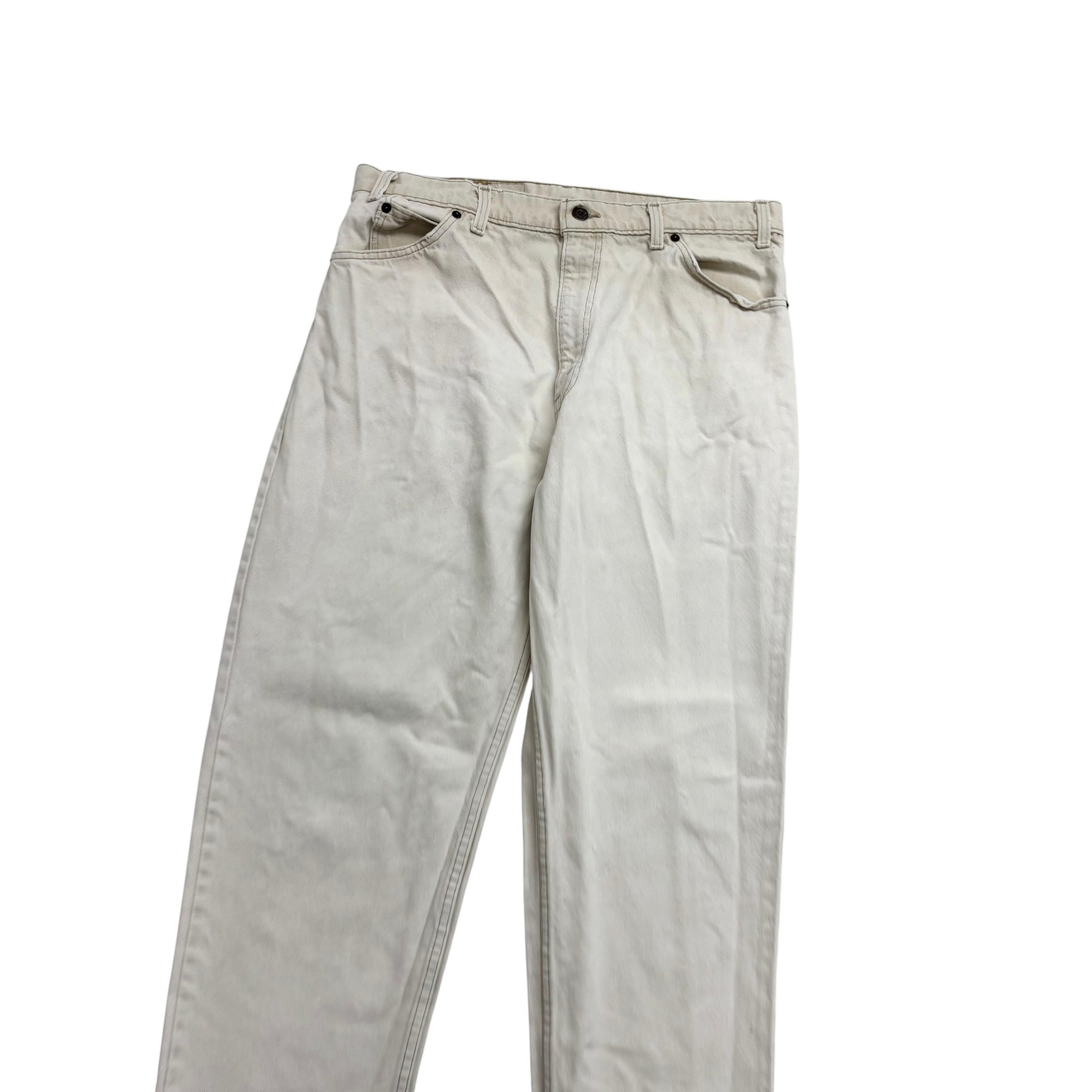 Levis 550 Jeans W34 L32 Mens Cream Relaxed Tapered Made In USA Vintage