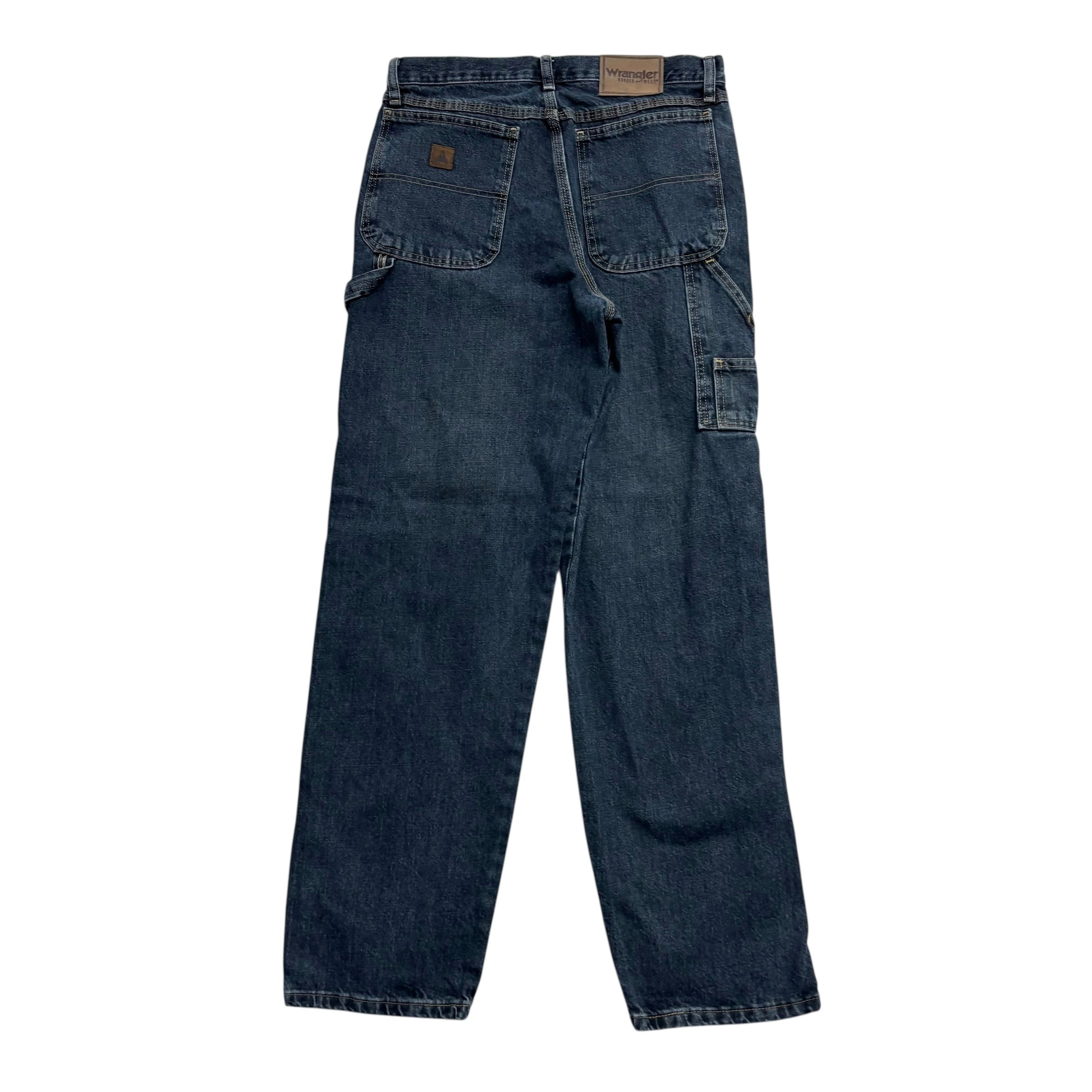 Wrangler Carpenter Jeans W32 L32 Mens Dark Blue Relaxed Straight Fit Vintage (E)