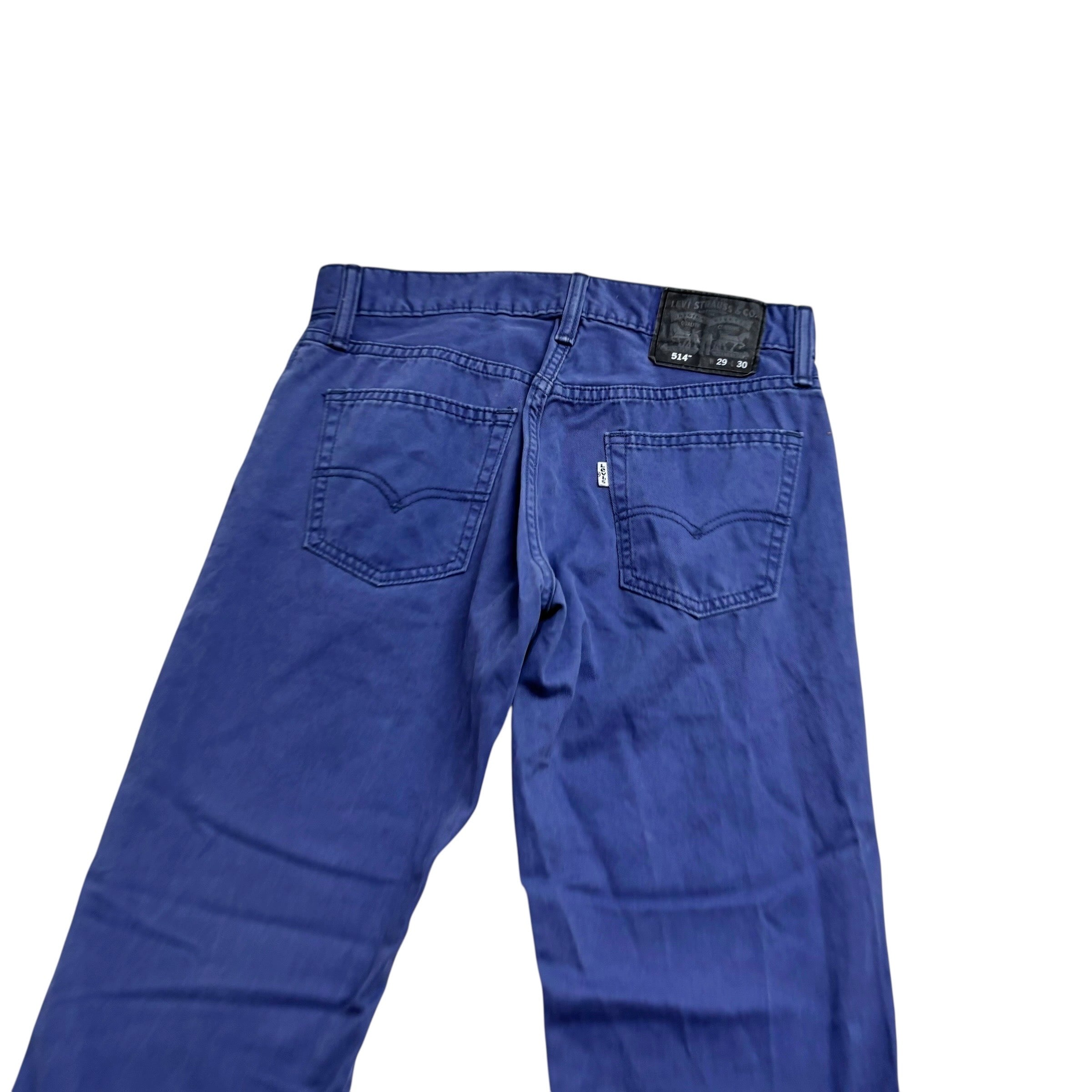 Levis 514 Trousers W29 L30 Mens Blue Regular Straight Fit Cotton Pants (E)