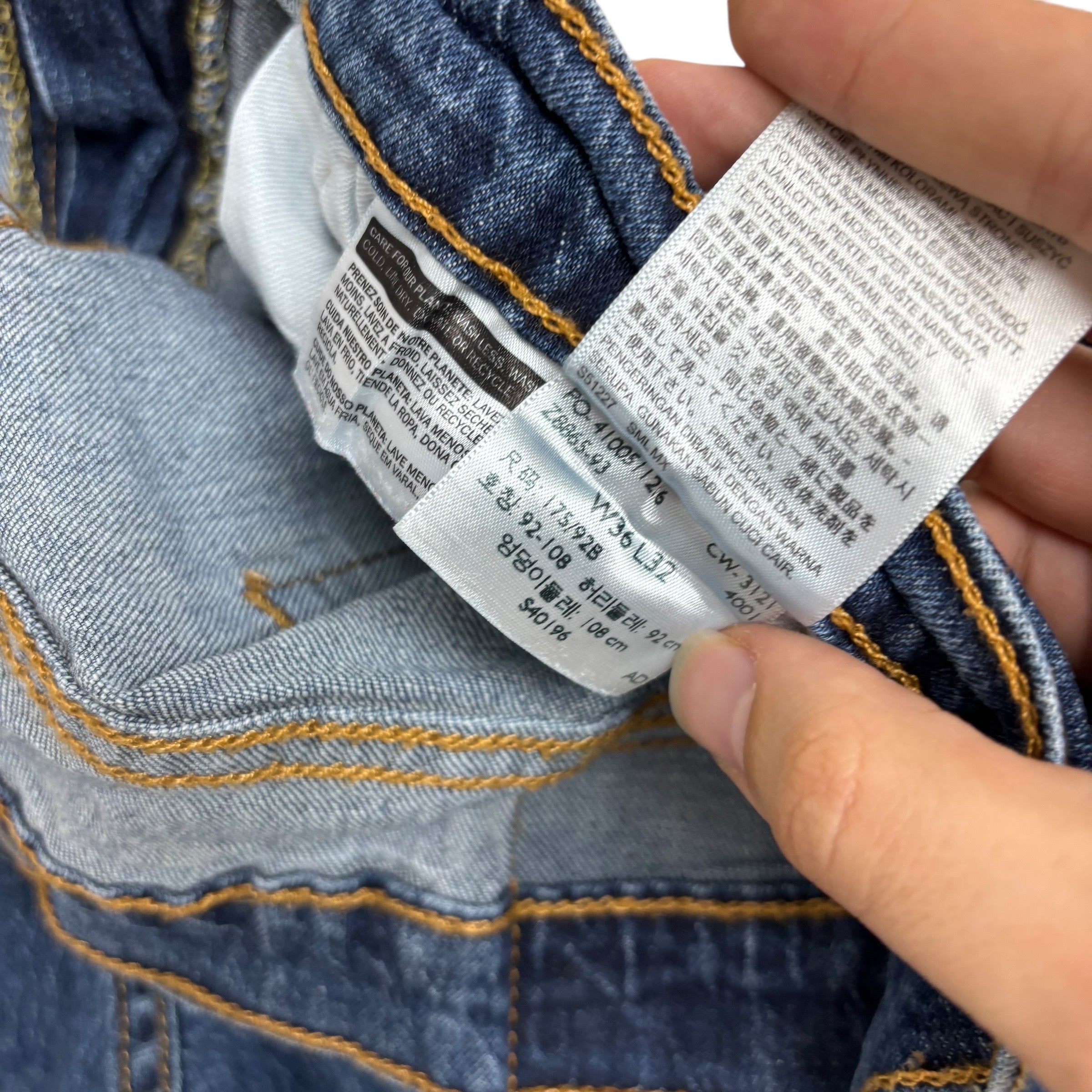 Levis 541 Jeans W36 L32 Mens Mid Blue Athletic Tapered Fit Stretch Denim (E)