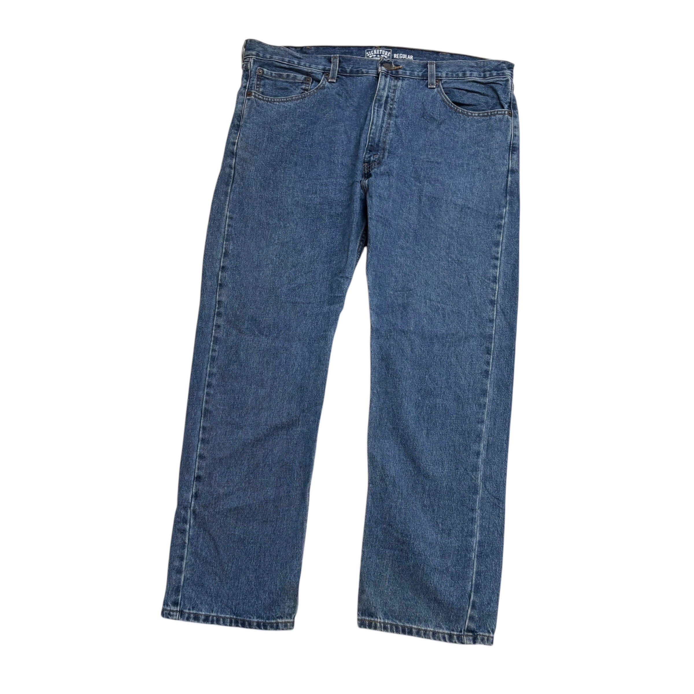 Levis Signature Jeans W40 L30 Mens Mid Blue Regular Straight Fit Denim