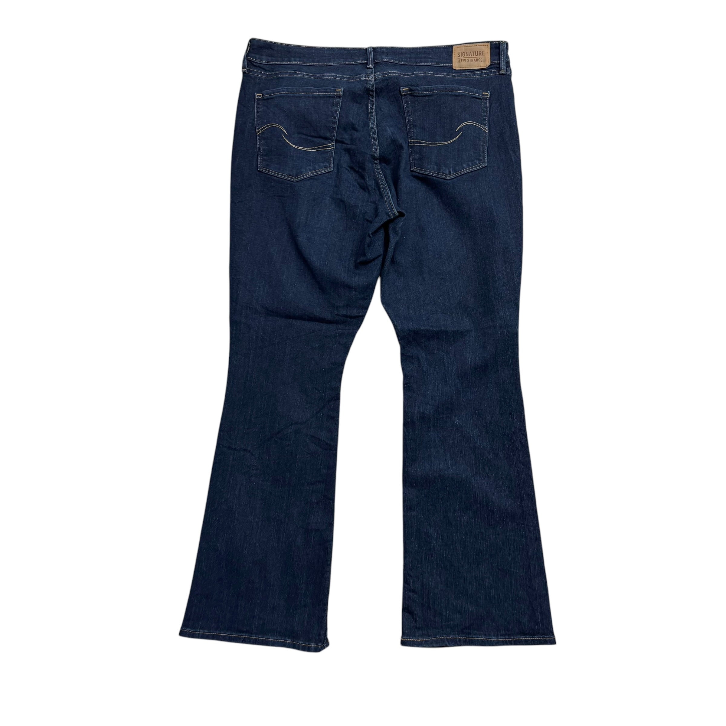 Levis Signature Jeans W33 L30 Womens Bootcut Fit Dark Blue Stretch Denim (E)