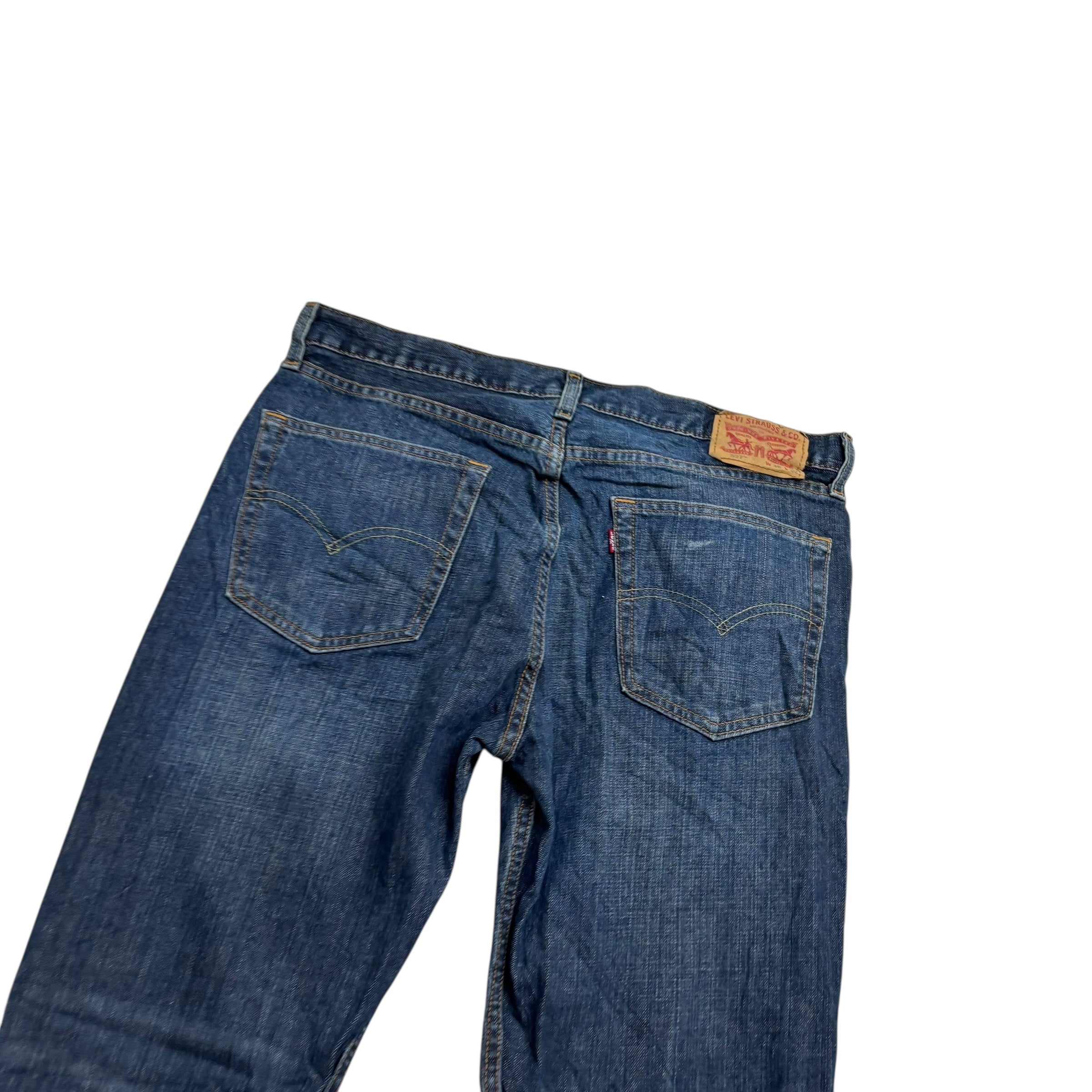 Levis 527 Jeans W36 L32 Mens Dark Blue Slim Bootcut Fit Denim (E)