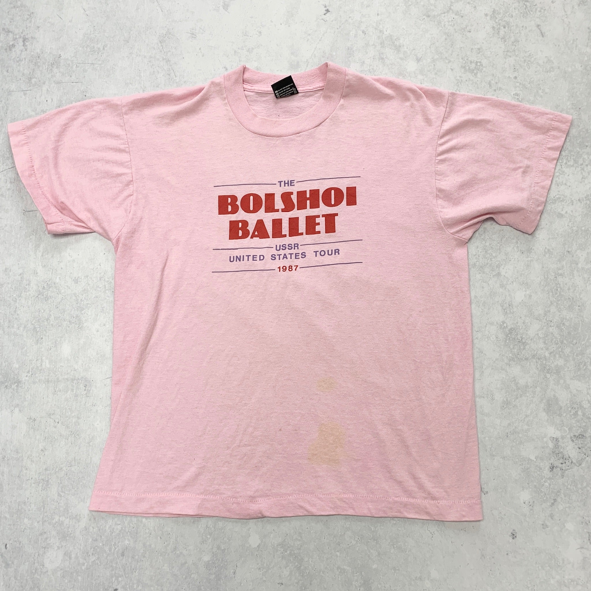 Vintage T Shirt Mens Small Pink Single Stitch Graphic Print 80s USA Dance