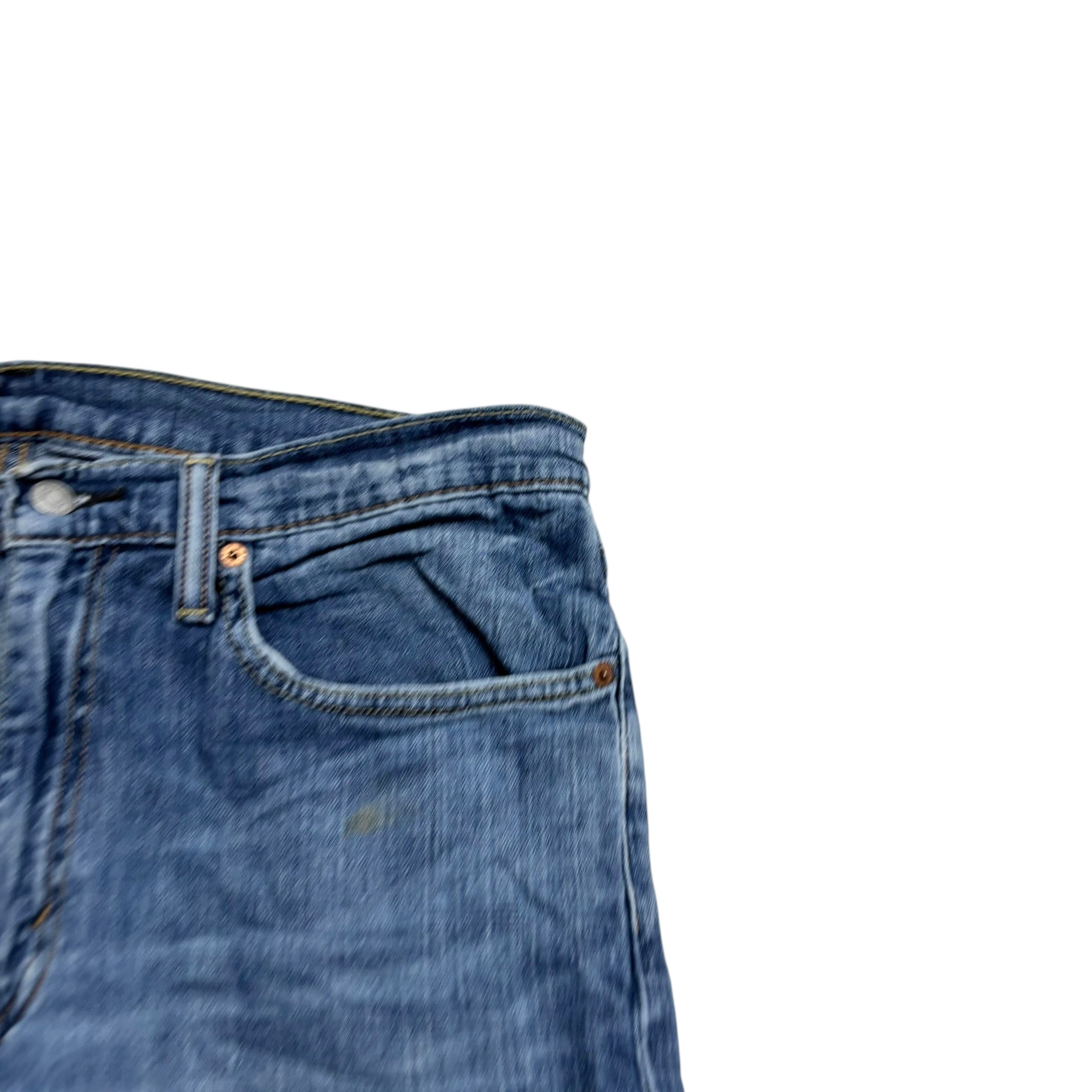 Levis 514 Jeans W34 L30 Mens Mid Blue Regular Straight Fit Stretch Denim (F)