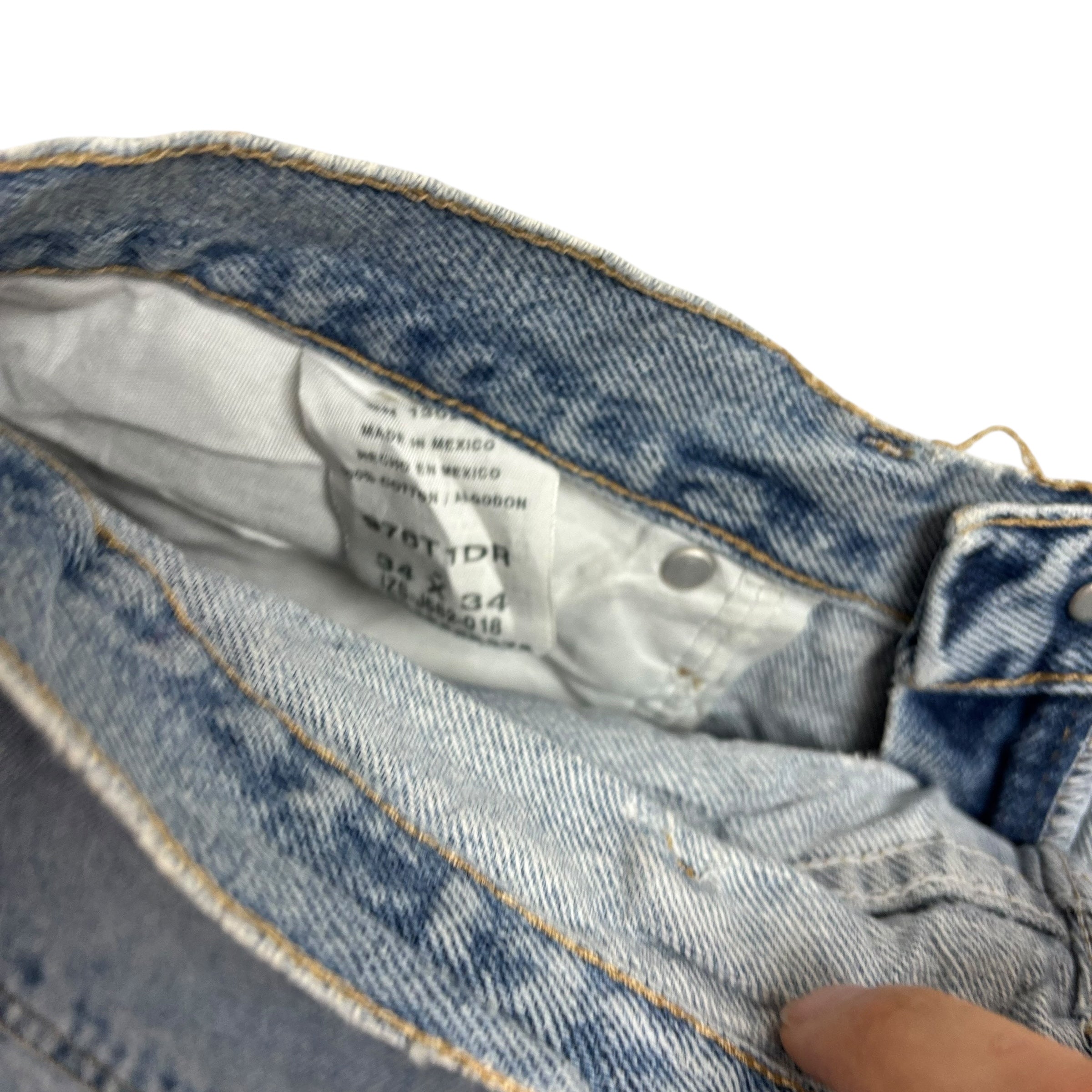 Wrangler Denim Shorts W33 Mens Light Blue 57in Regular Fit Cut Off Vintage