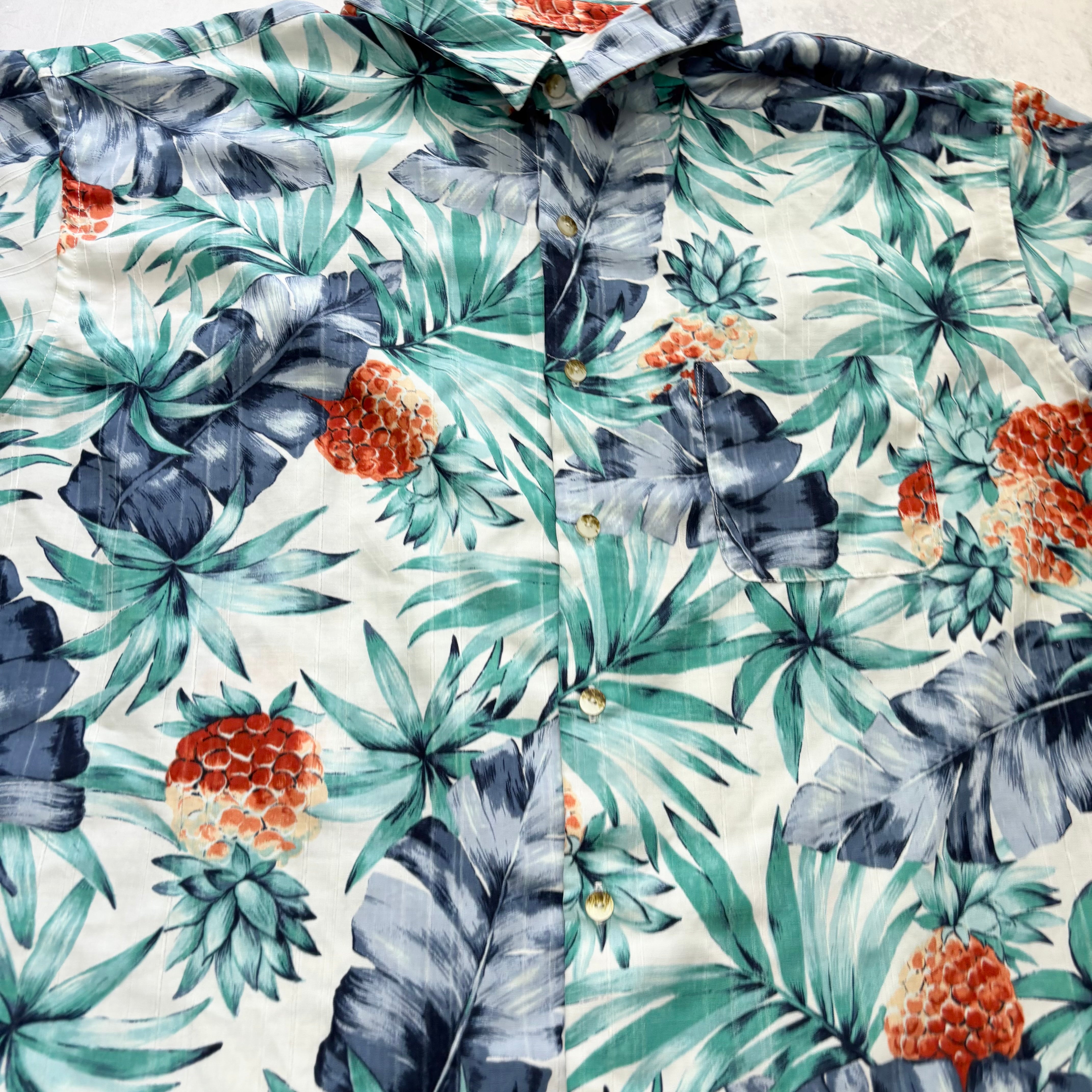 Hawaiian Shirt Mens 3XL Tall Blue Floral Aloha Short Sleeve Polyester (E)