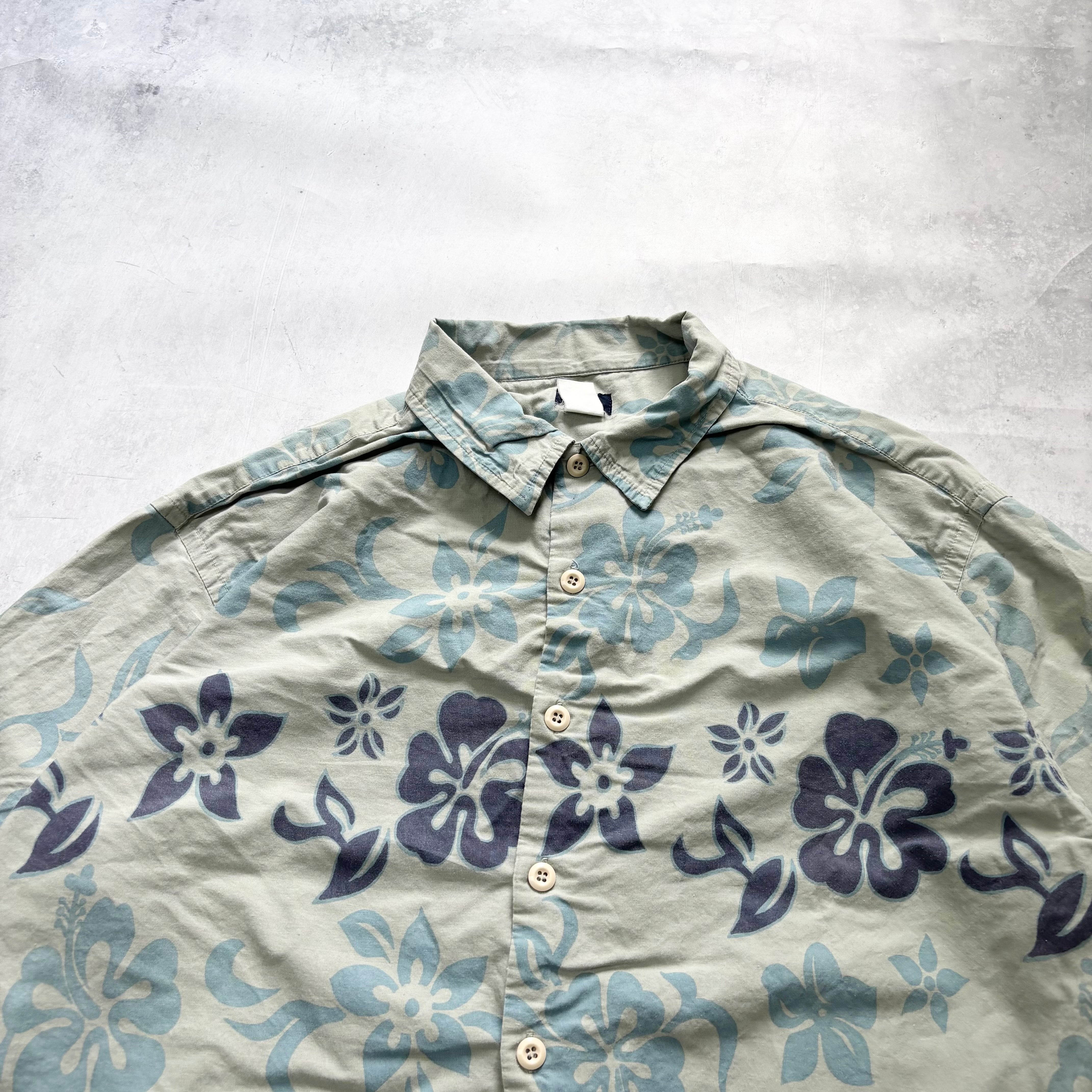 Hawaiian Shirt Mens XL Blue Floral Aloha Short Sleeve Pattern Funky (E)