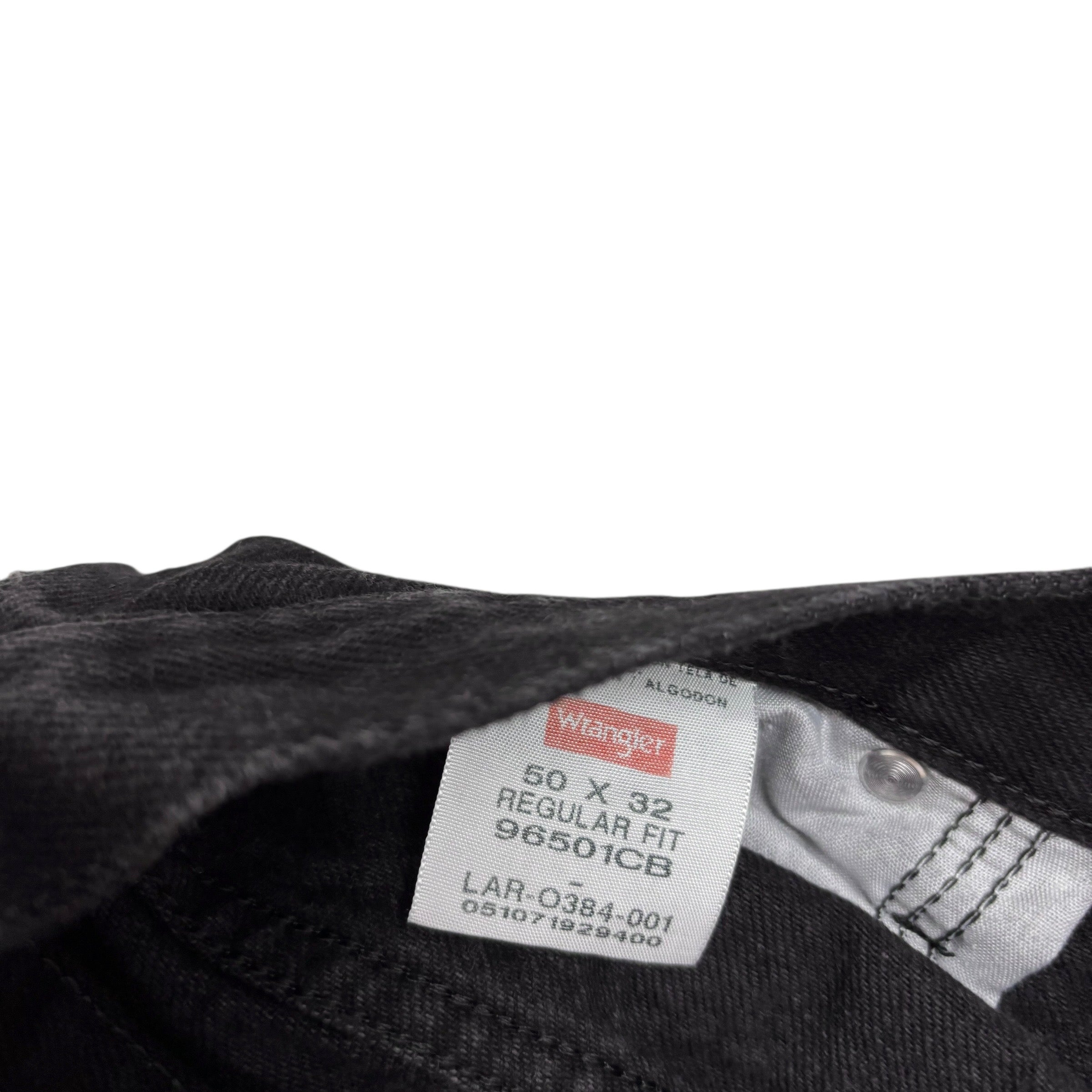 Wrangler Jeans W50 L32 Mens Black Regular Straight Fit Denim (E)