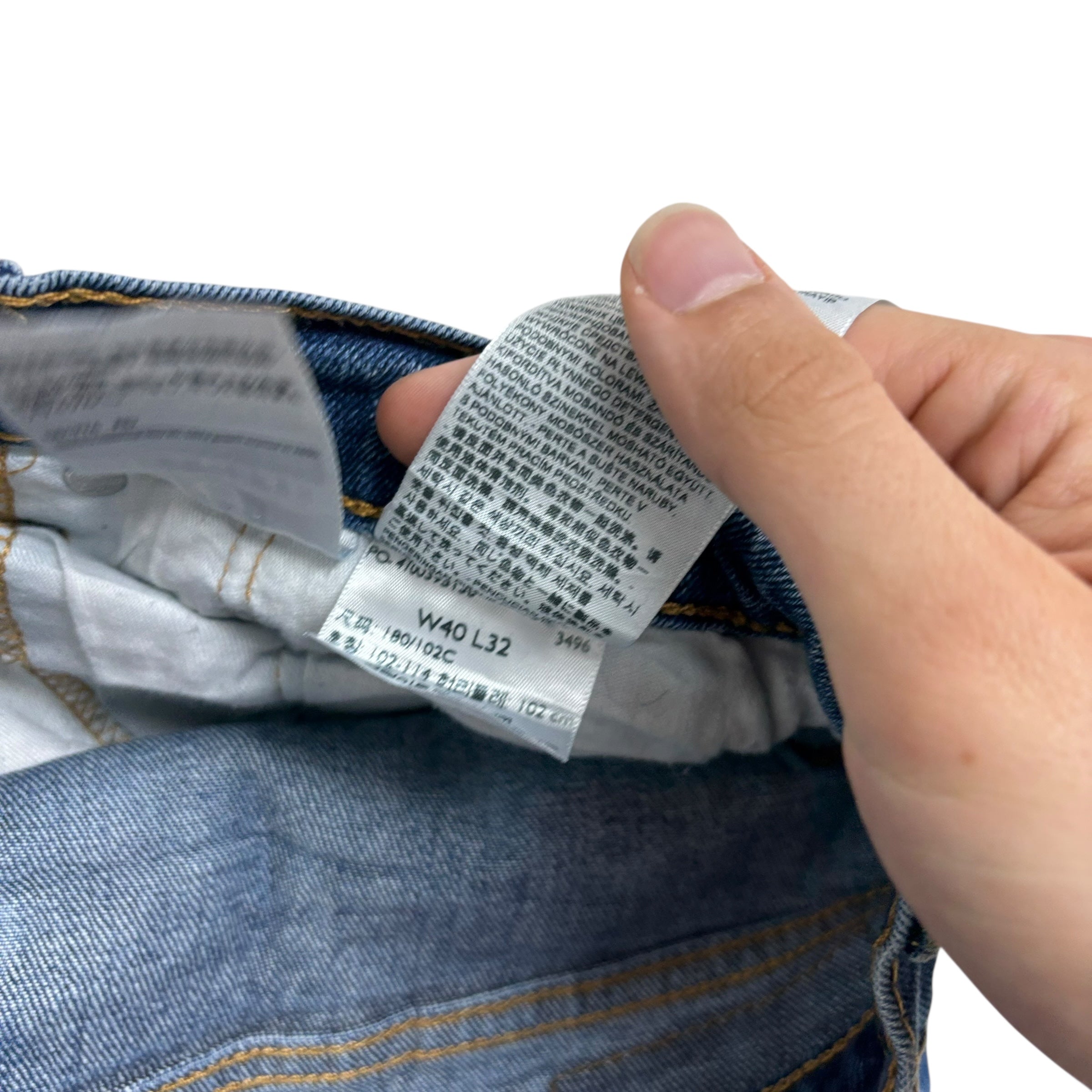 Levis 541 Jeans W42 L32 Mens Mid Blue Athletic Tapered Fit Stretch Denim