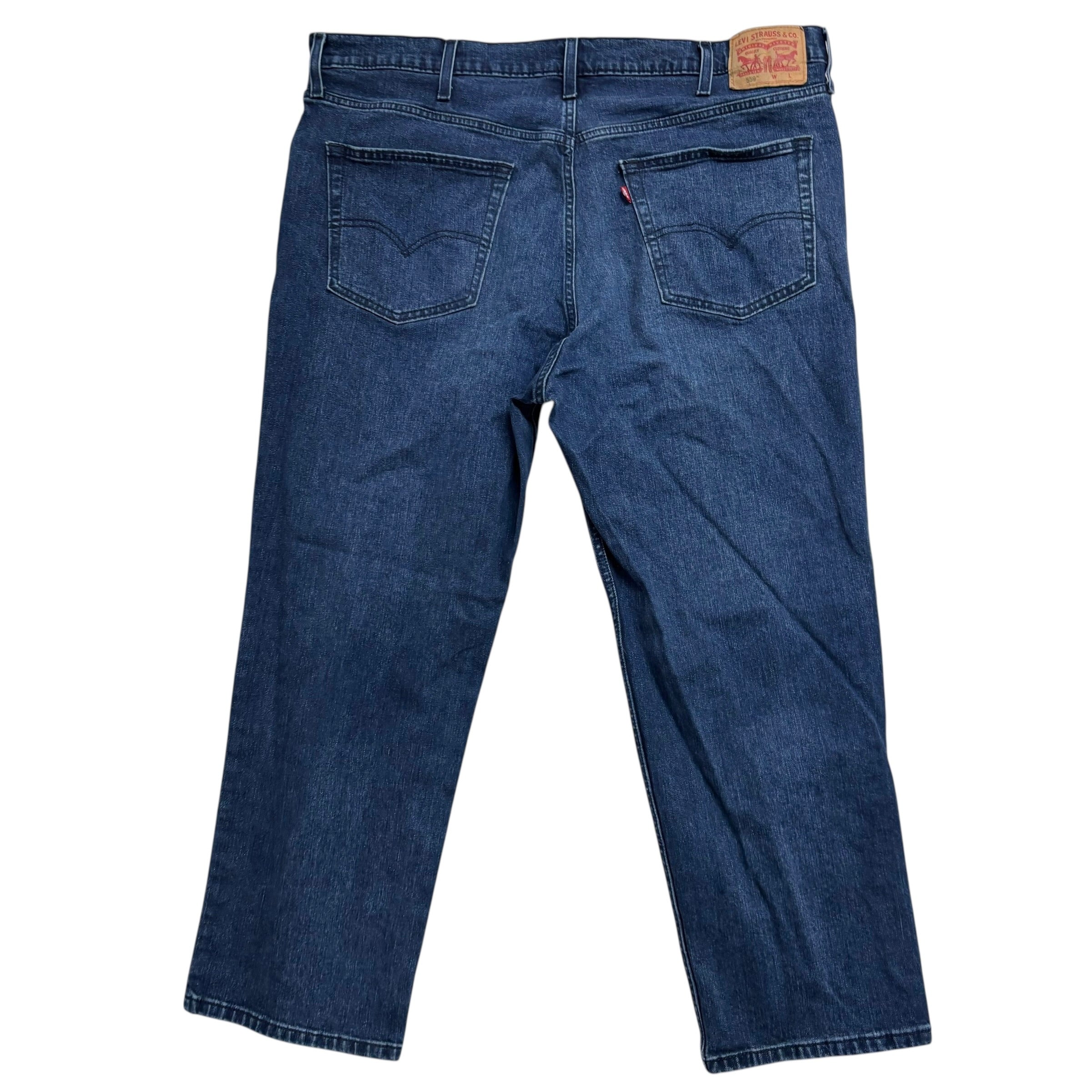 Levis 559 Jeans W42 L28 Mens Navy Blue Relaxed Straight Fit Stretch Denim (E)