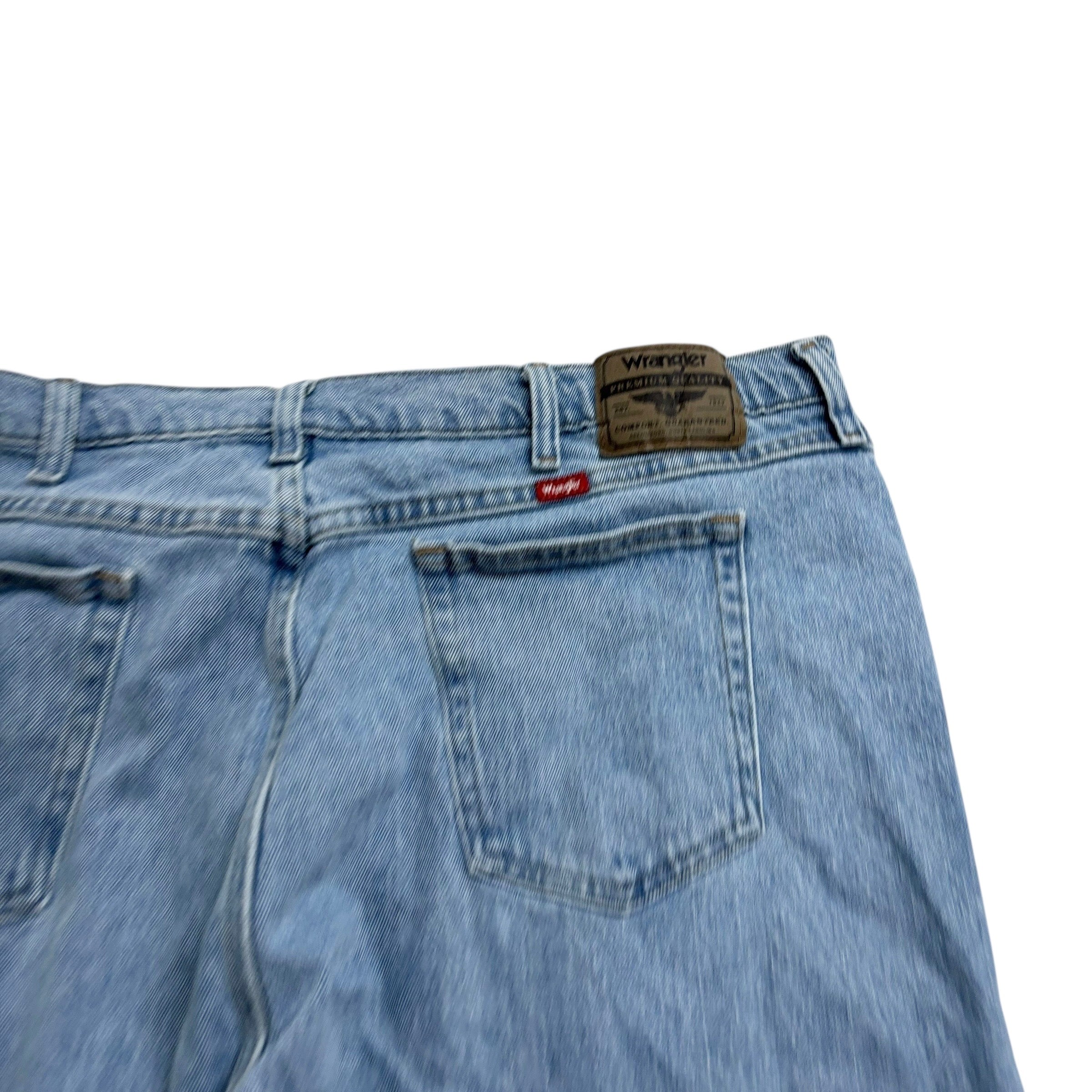 Wrangler Jeans W44 L30 Mens Light Blue Regular Straight Fit Stretch Denim (E)