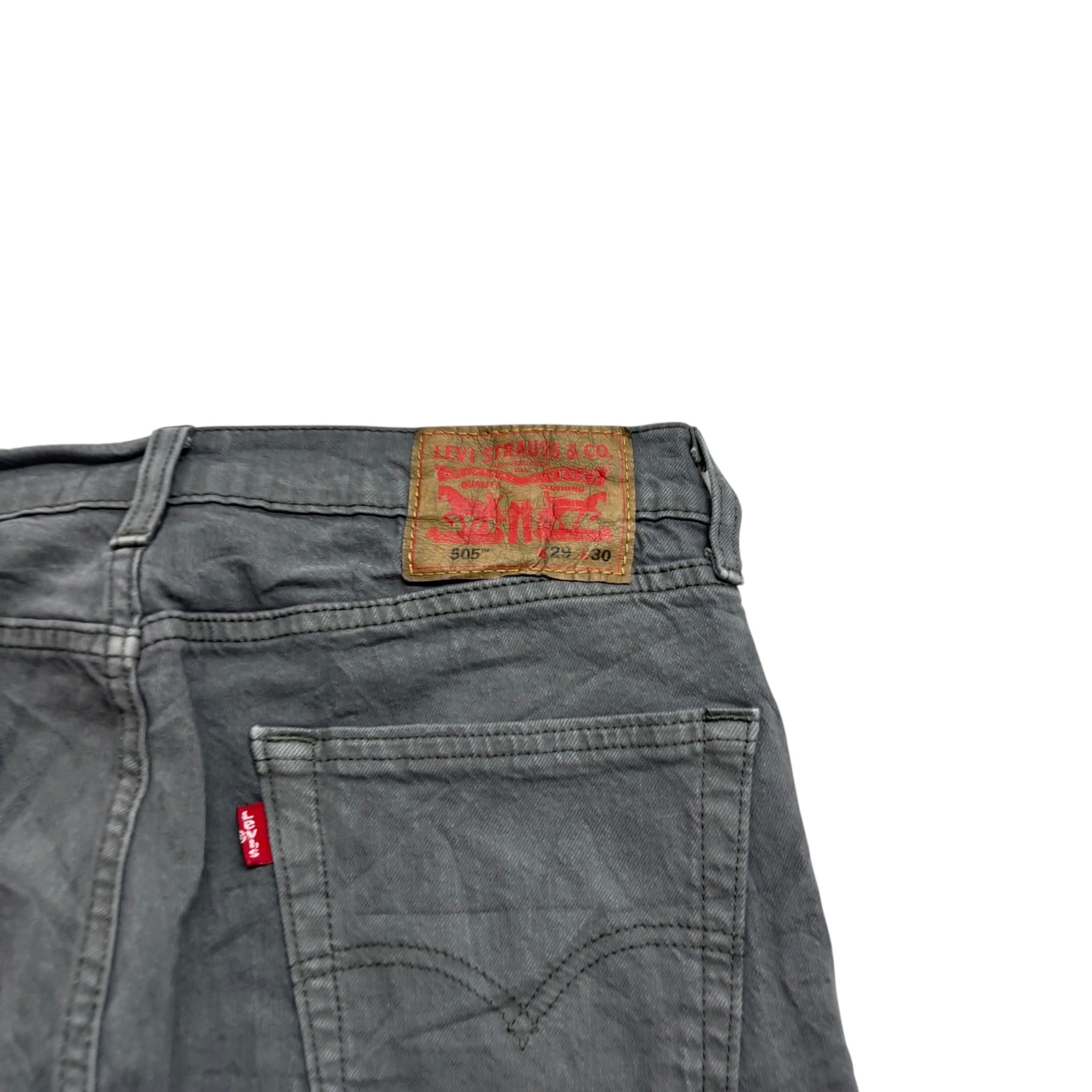 Levis 505 Jeans W29 L30 Mens Green Regular Straight Fit Stretch Denim