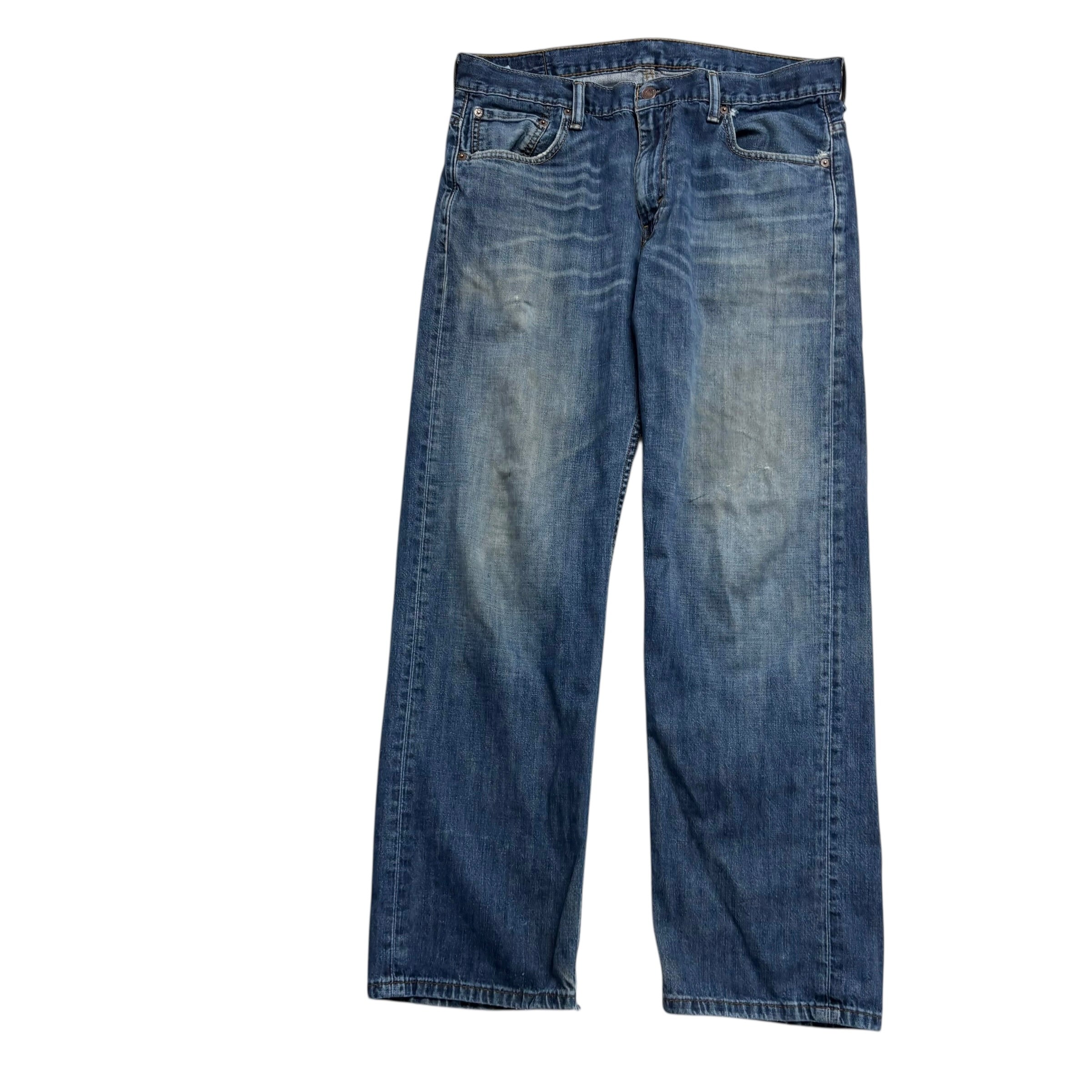 Levis 569 Jeans W33 L31 Mens Mid Blue Baggy Relaxed Straight Fit Denim (F)