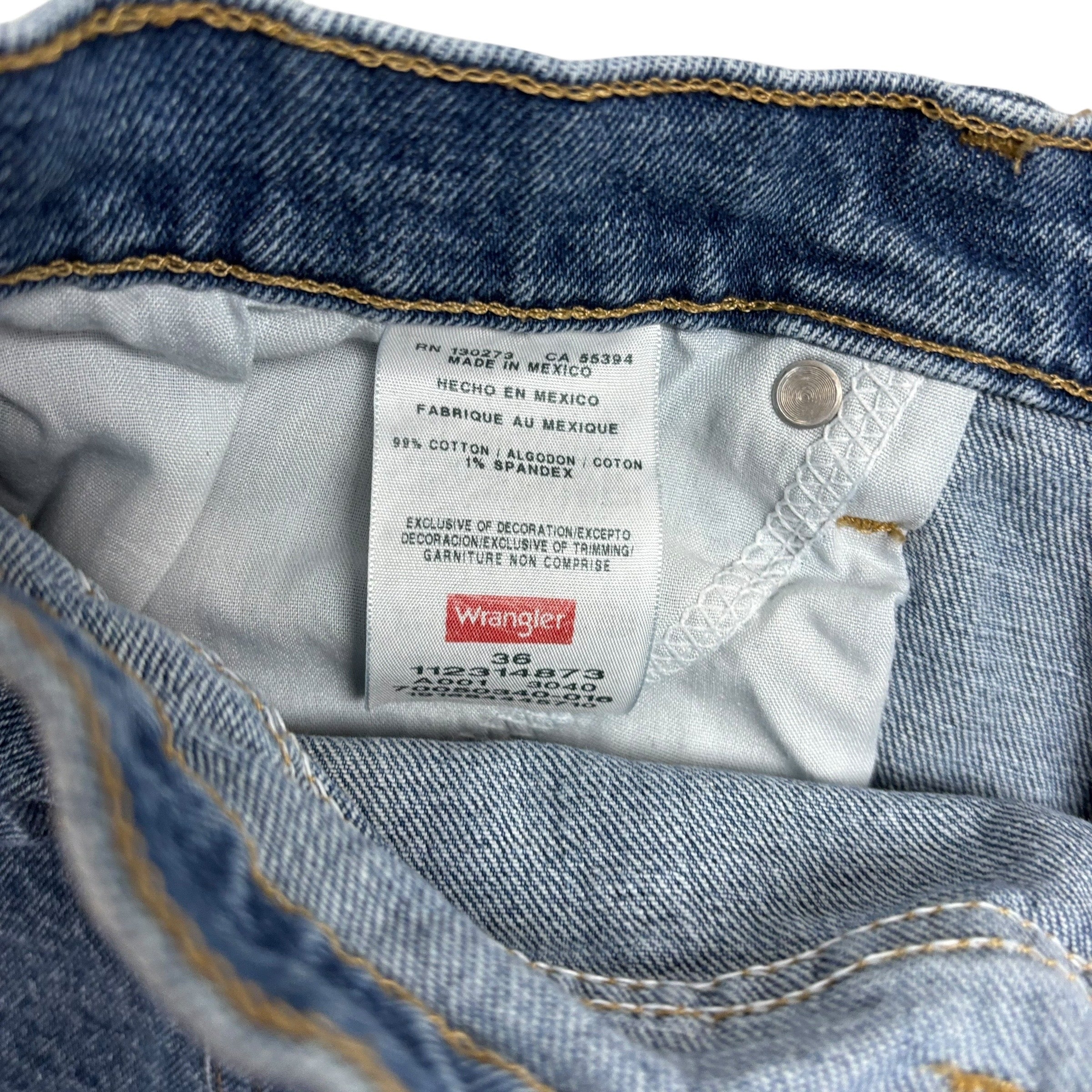 Wrangler Jorts W36 Mens Denim Shorts Mid Blue Regular Fit Stretch