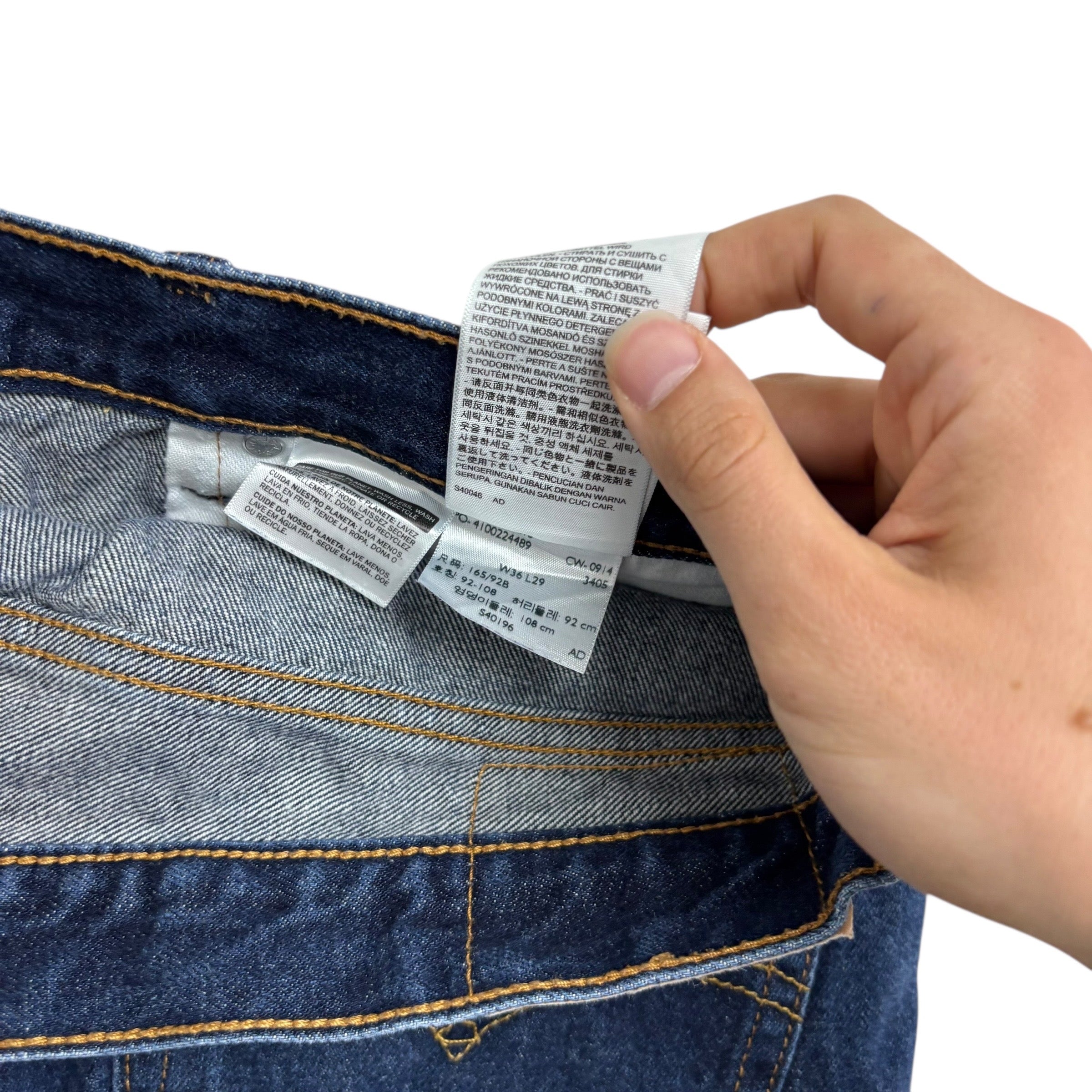 Levis 505 Jeans W36 L26 Mens Dark Blue Regular Straight Fit Denim (E)