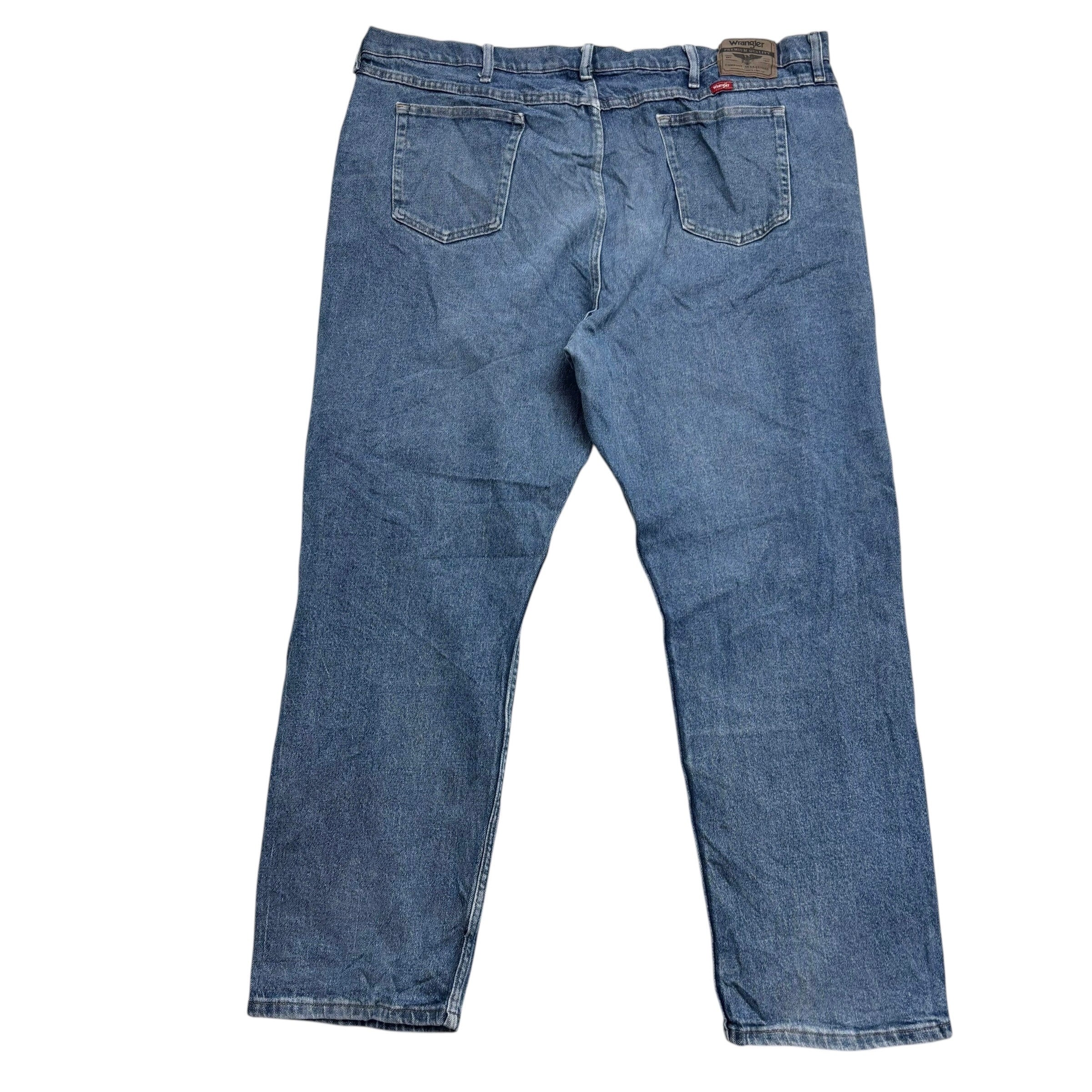 Wrangler Jeans W46 L32 Mens Mid Blue Relaxed Straight Fit Stretch Denim (E)