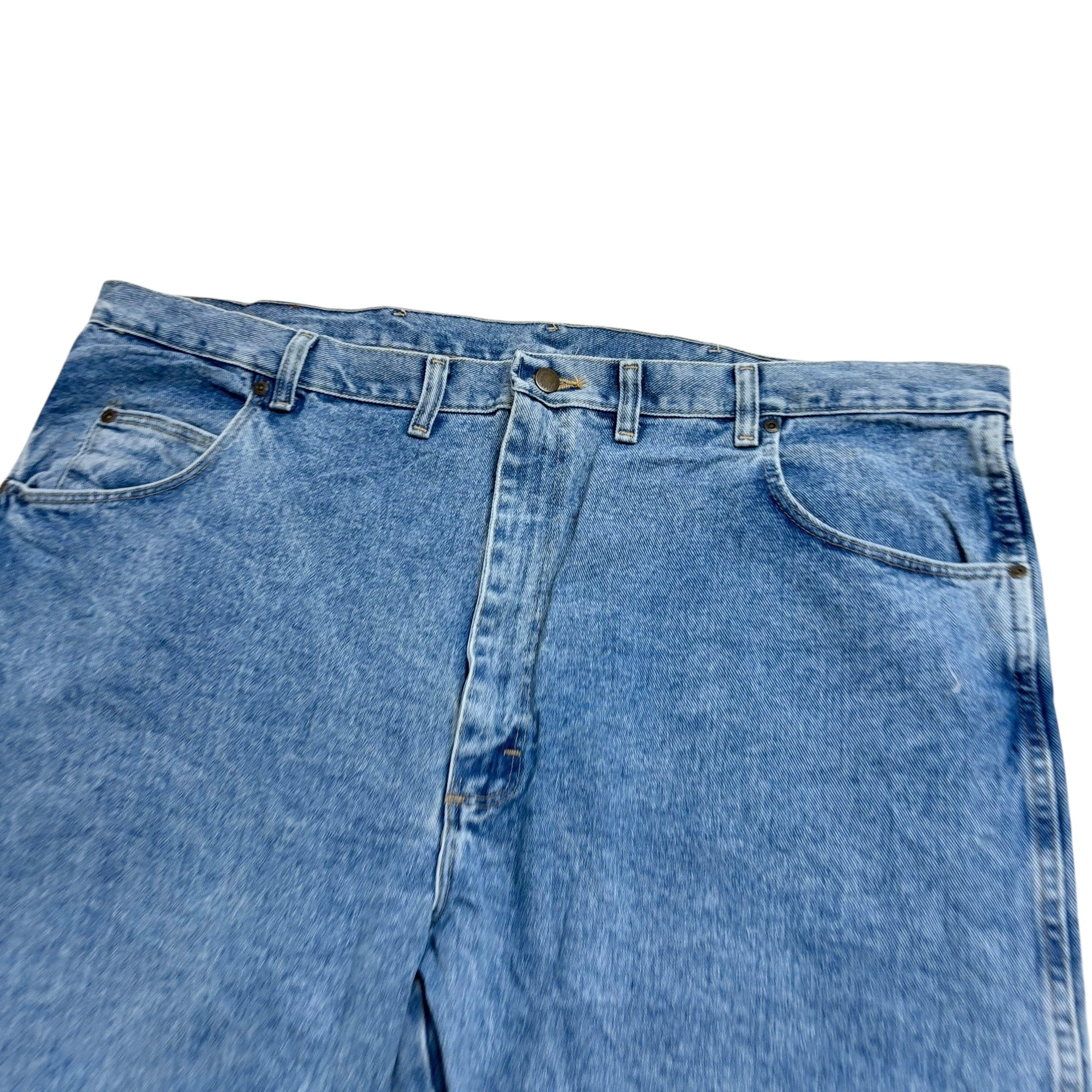 Wrangler Jeans W46 L30 Mens Light Blue Relaxed Straight Fit Vintage Denim (E)