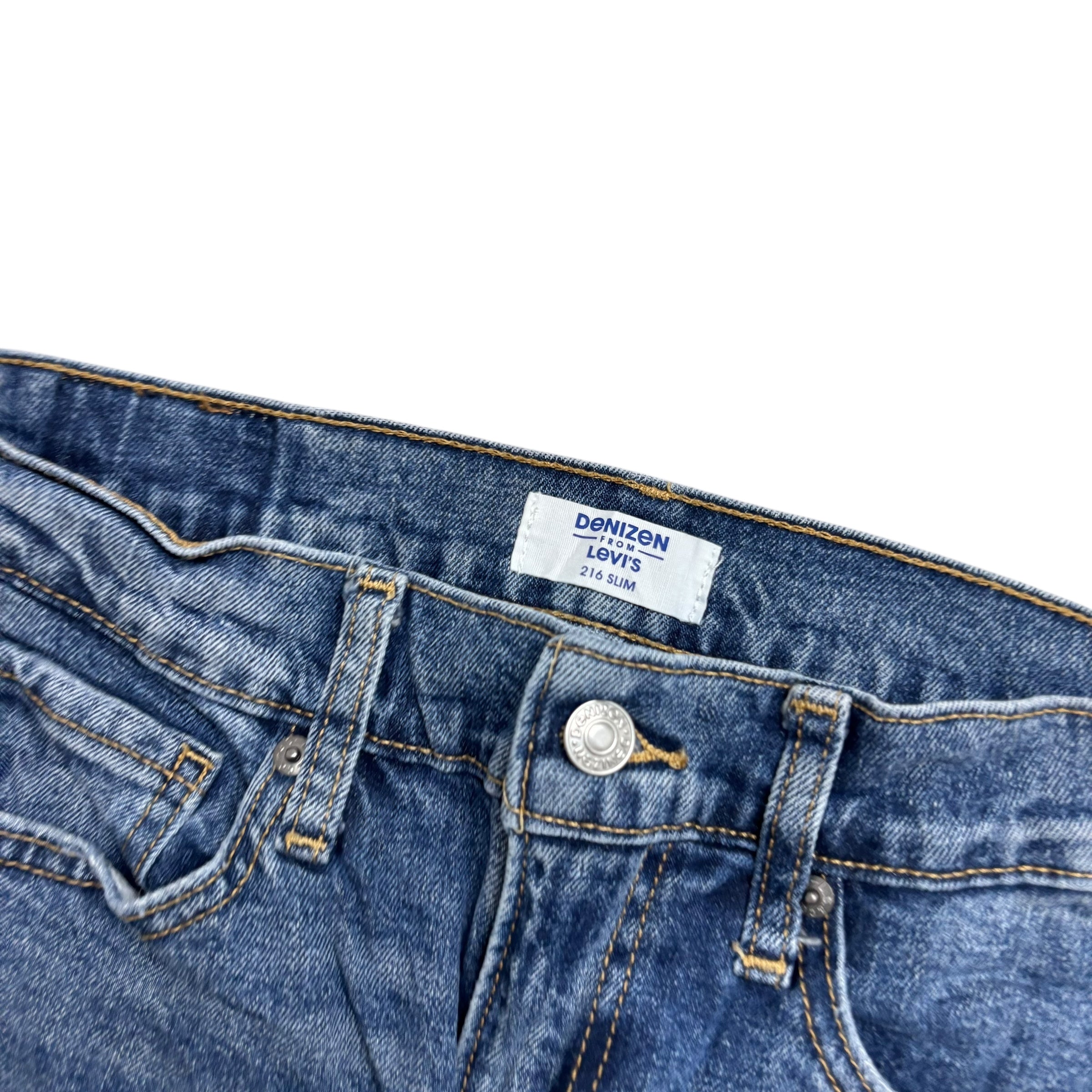 Levis Denizen Jeans W29 L32 Mens Mid Blue Slim Fit Stretch Denim (E)