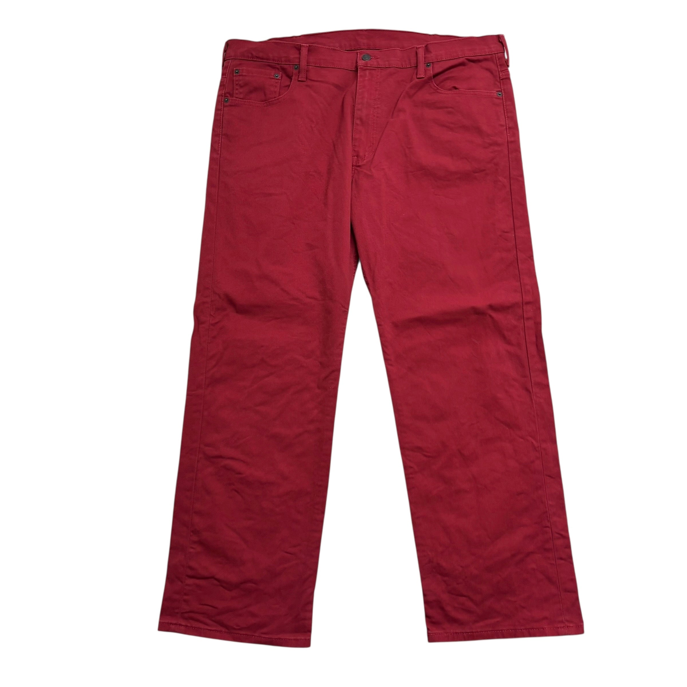 Levis 569 Jeans W40 L32 Mens Red Baggy Relaxed Straight Fit Stretch Denim (E)