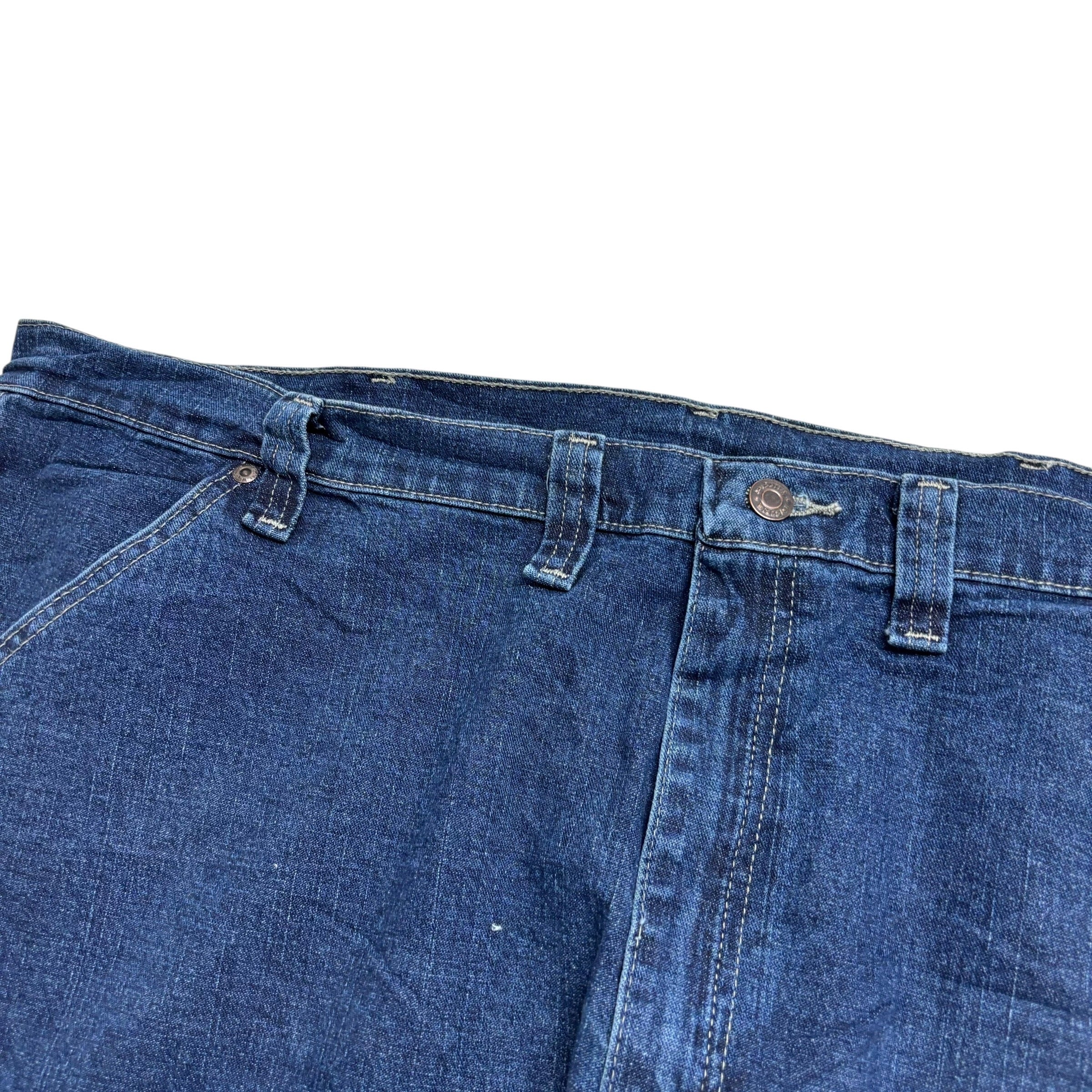 Wrangler Carpenter Jeans W44 L30 Mens Dark Blue Relaxed Straight Fit Stretch (F)