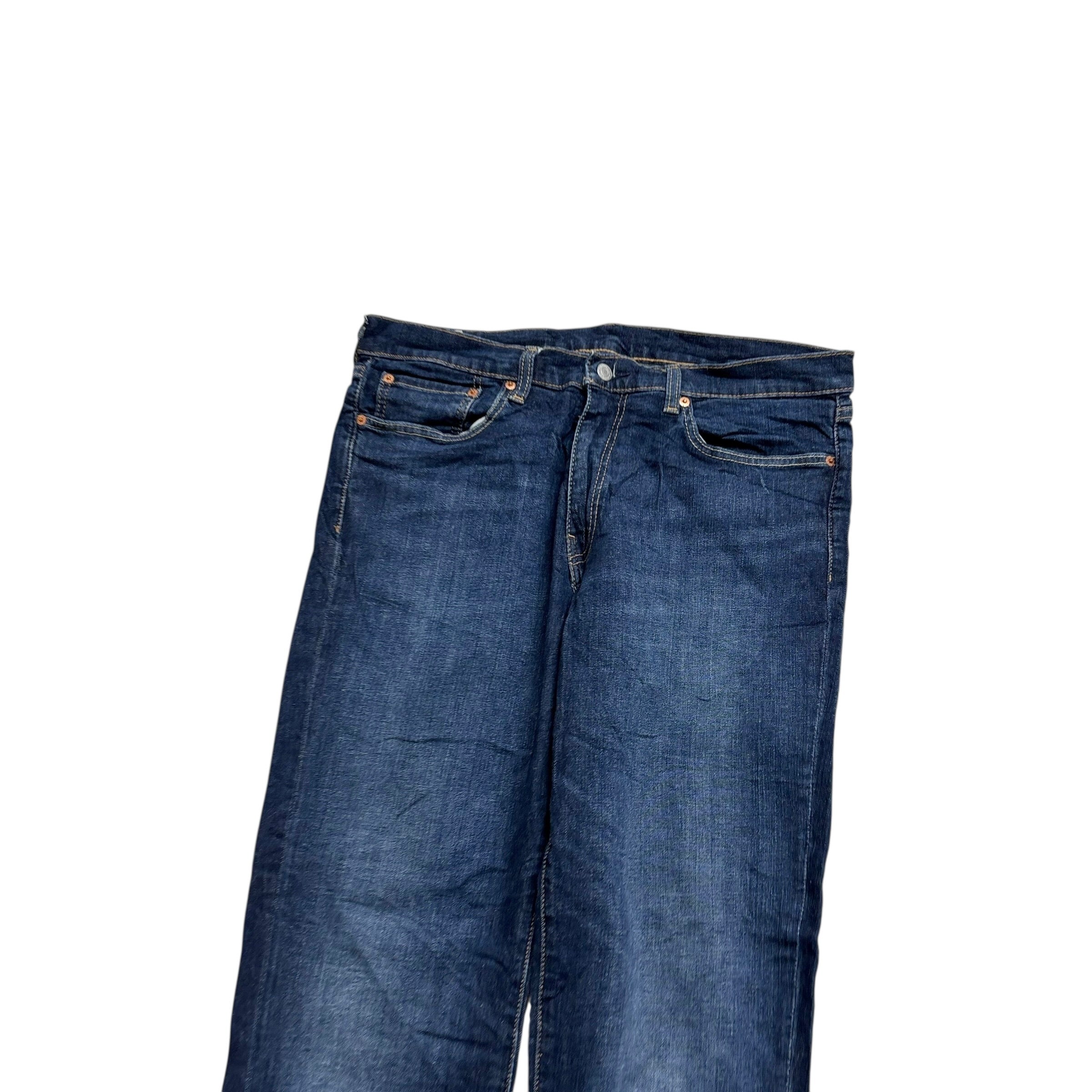 Levis 541 Jeans W34 L34 Mens Dark Blue Athletic Tapered Fit Stretch Denim (E)