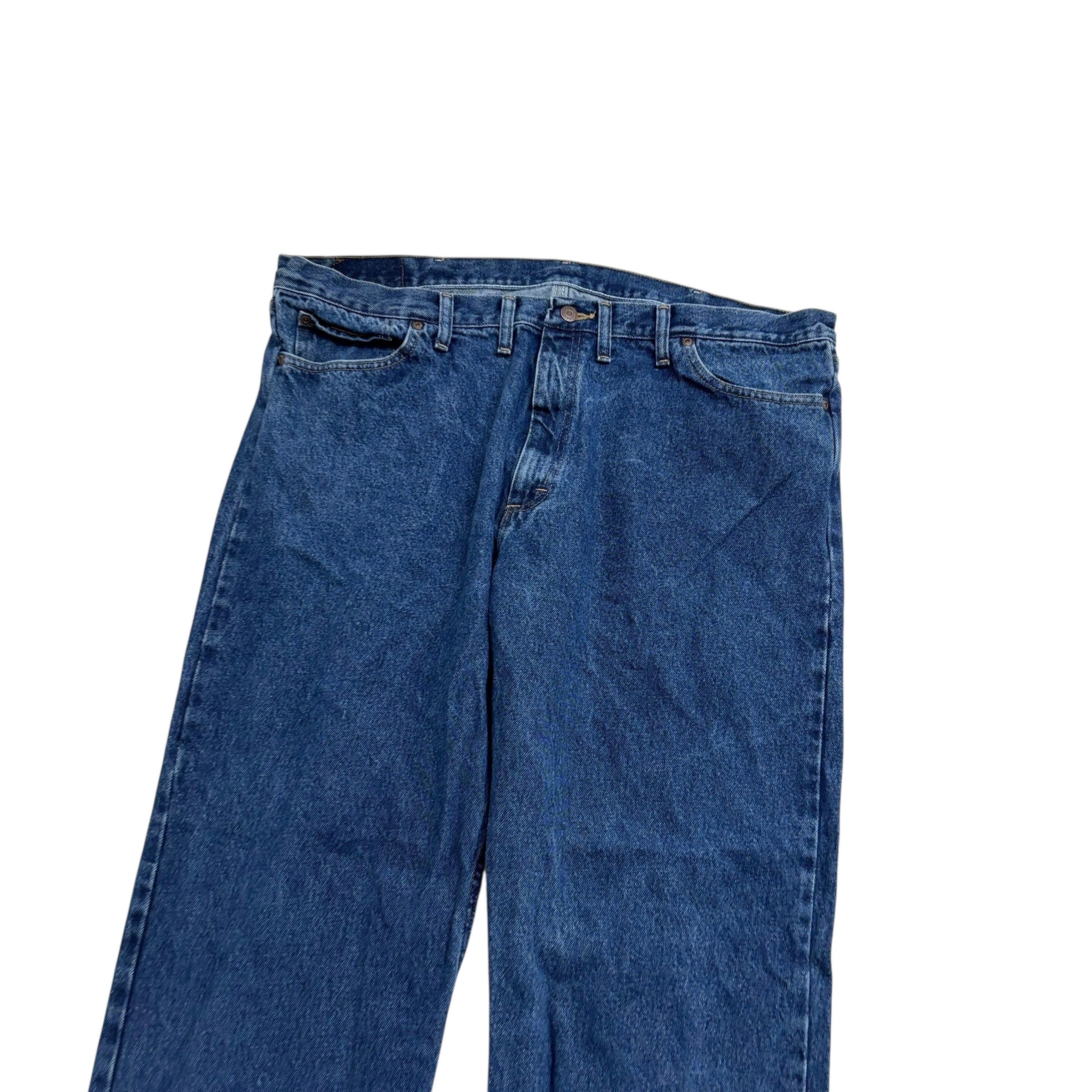 Wrangler Jeans W42 L32 Mens Mid Blue Relaxed Straight Fit Denim (E)